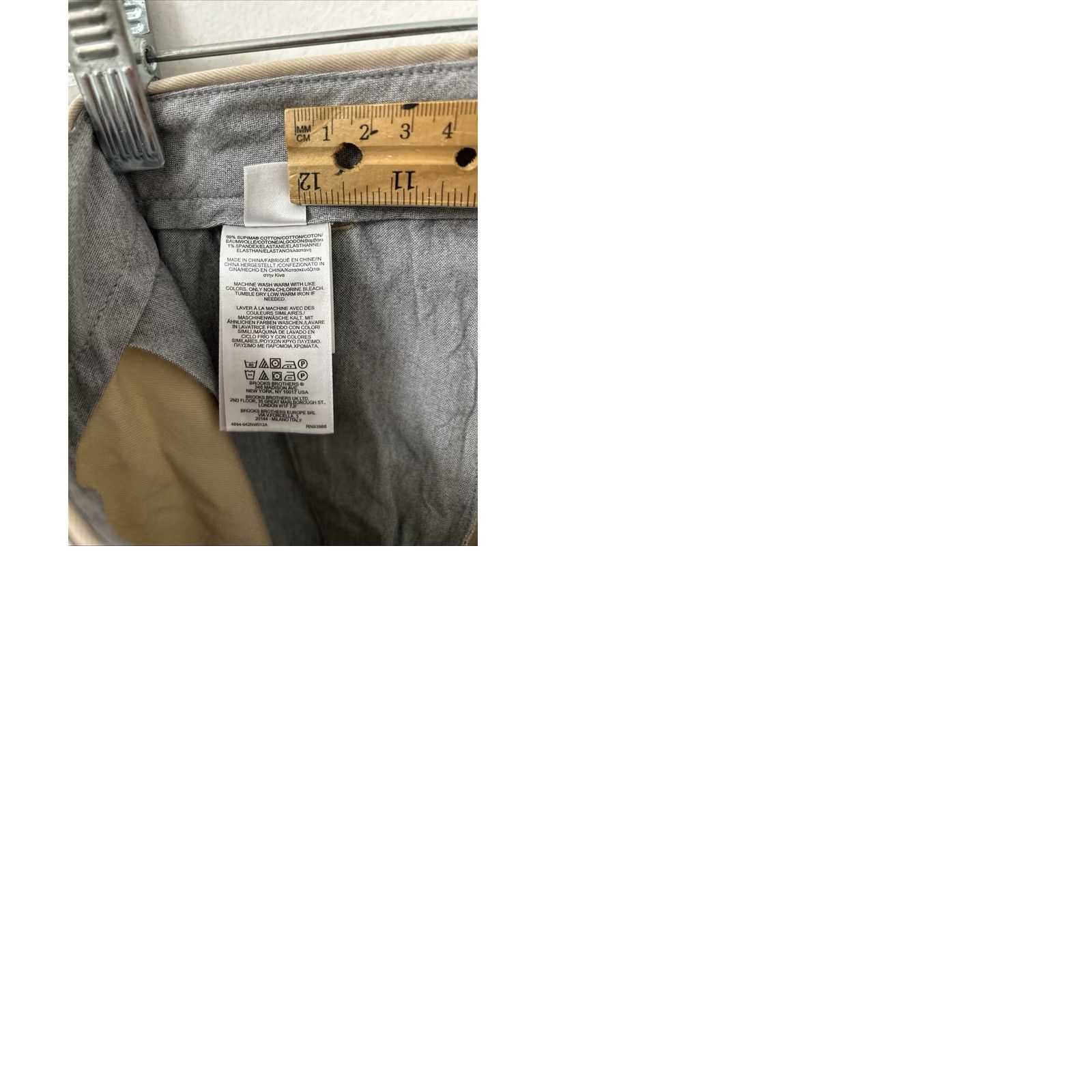 Brooks Brothers Brooks Brothers Milano Pants Mens 35x30 Chino Khaki Supima Cotton Blend Beige Straight Flat Front Size US 35 - 9 Thumbnail