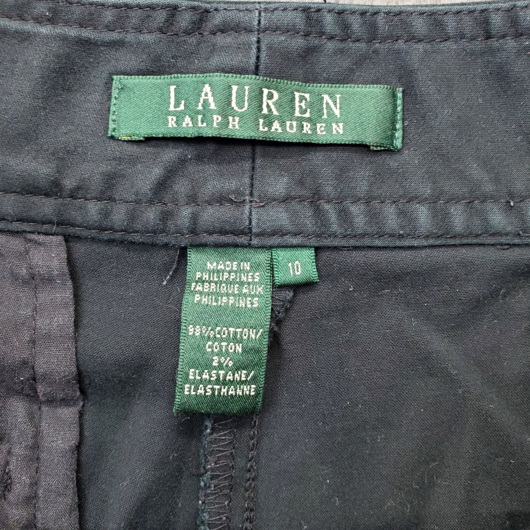 Ralph Lauren Lauren Ralph Lauren Chino Shorts Womens Size 10 Black Cotton Slash Pocket Cuffed Hem Size 32" / US 10 / IT 46 - 6 Thumbnail