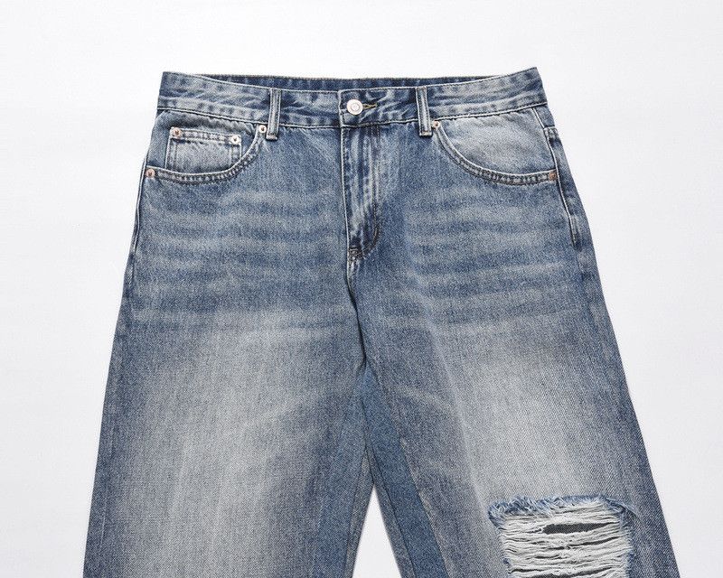 Japanese Brand × Jean Retro street style distressed patchwork flared ripped jeans Size US 32 / EU 48 - 3 Thumbnail