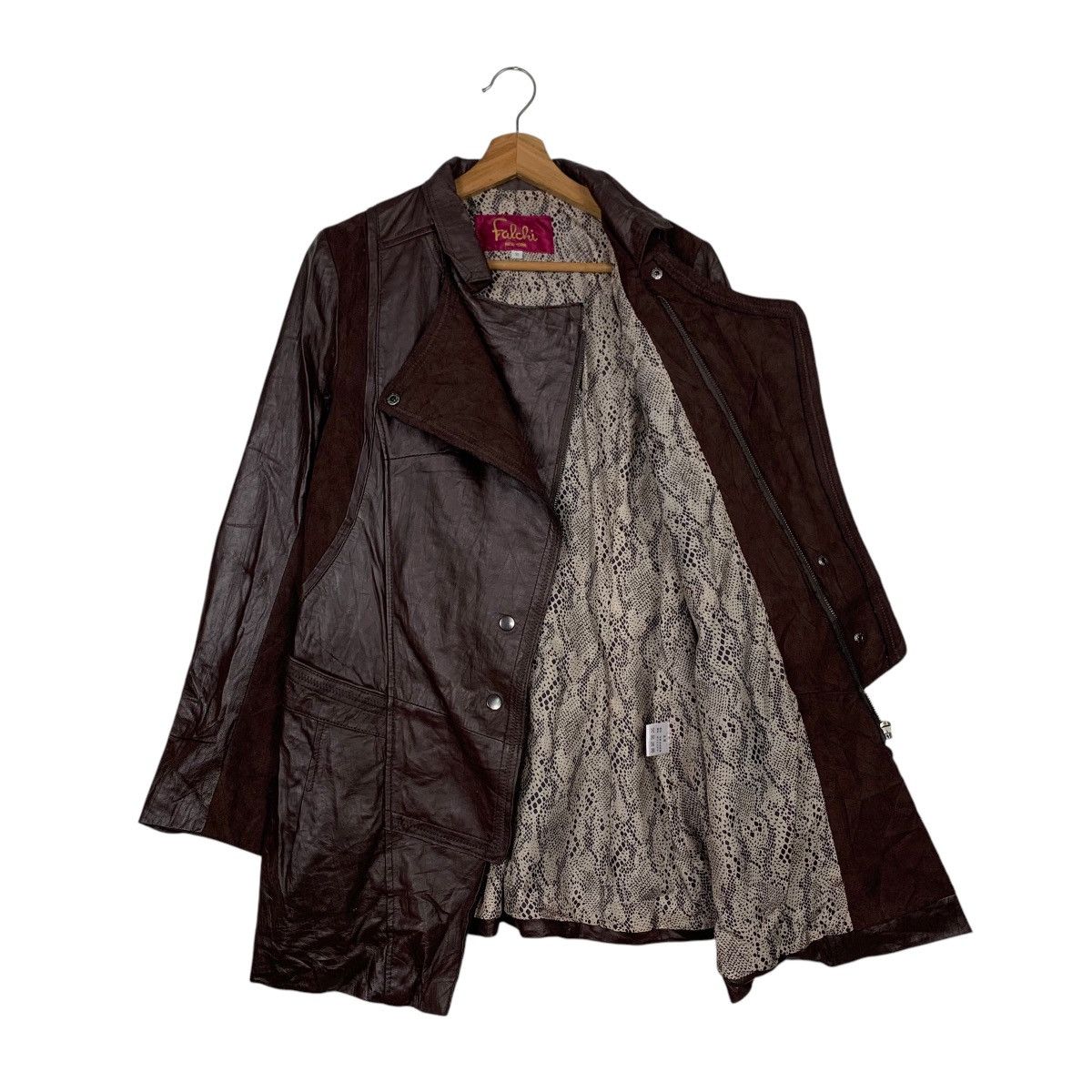 Japanese Brand CARLOS FALCHI Sheepskin Synthetic Leather Jacket #2115-C93 Size S / US 4 / IT 40 - 9 Thumbnail