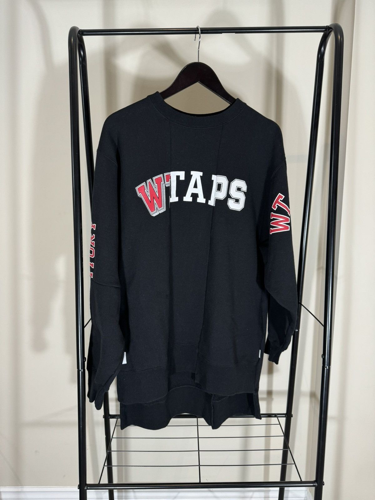 image of Wtaps Ripper 01 Crewneck Sweatshirt XL in Black, Men's