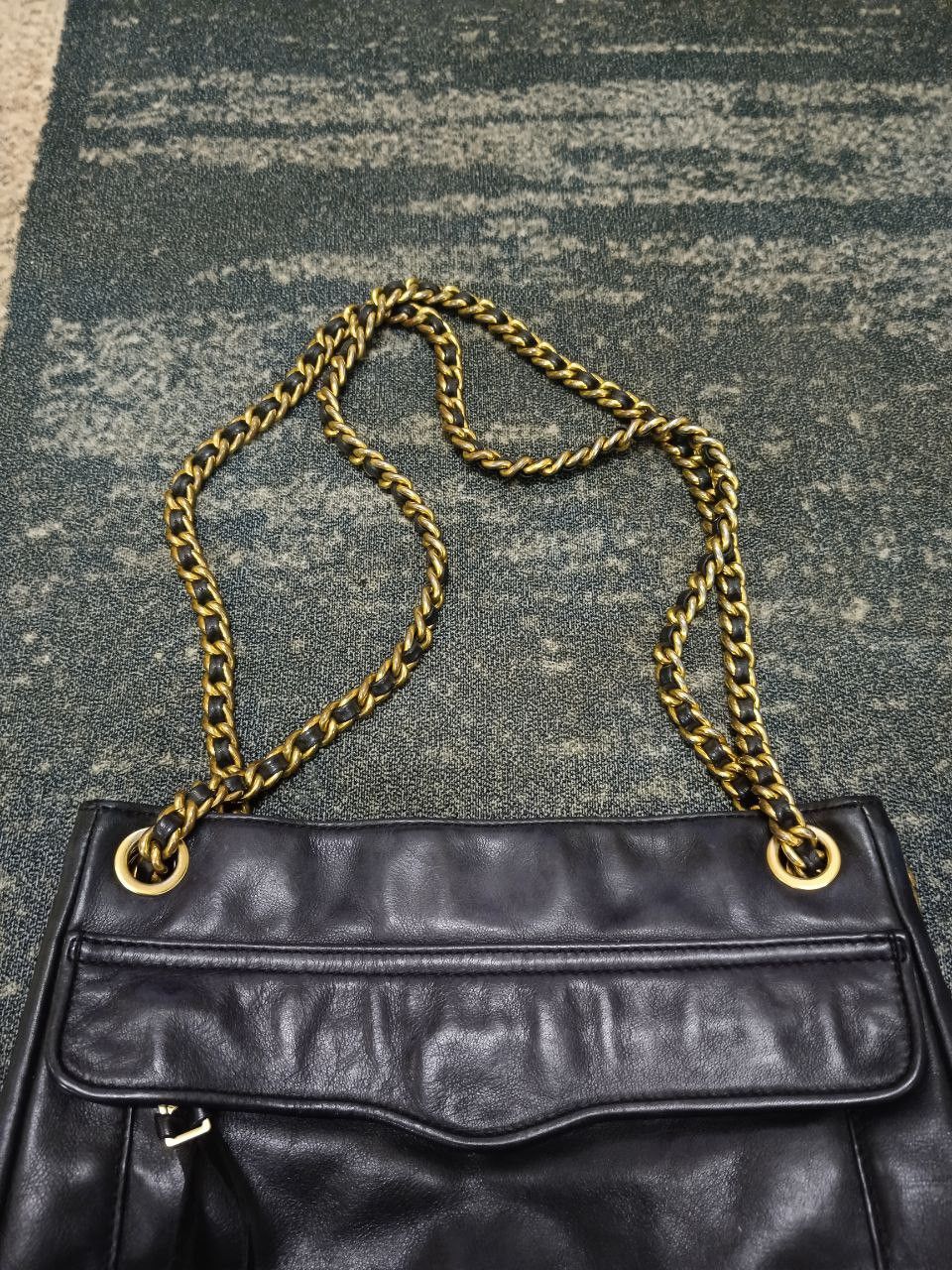 Designer × Leather REBECCA MINKOFF LEATHER CHAIN 2WAYS BAG Size ONE SIZE - 7 Thumbnail