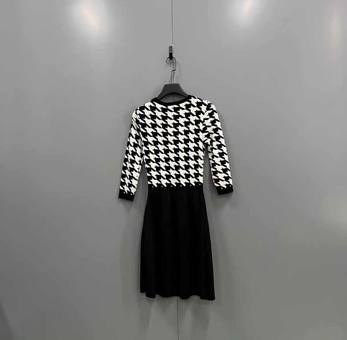 Dior Dior Houndstooth Spliced Long-sleeve Dress J41 Size M / US 6-8 / IT 42-44 - 2 Thumbnail