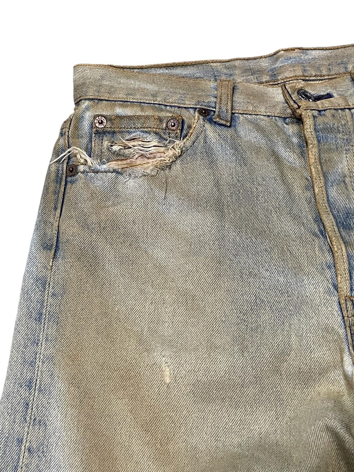 If Six Was Nine × Levi's × Vintage Vintage Levis 501 button fly rusty mud wash trashed Jeans Size US 30 / EU 46 - 8 Thumbnail