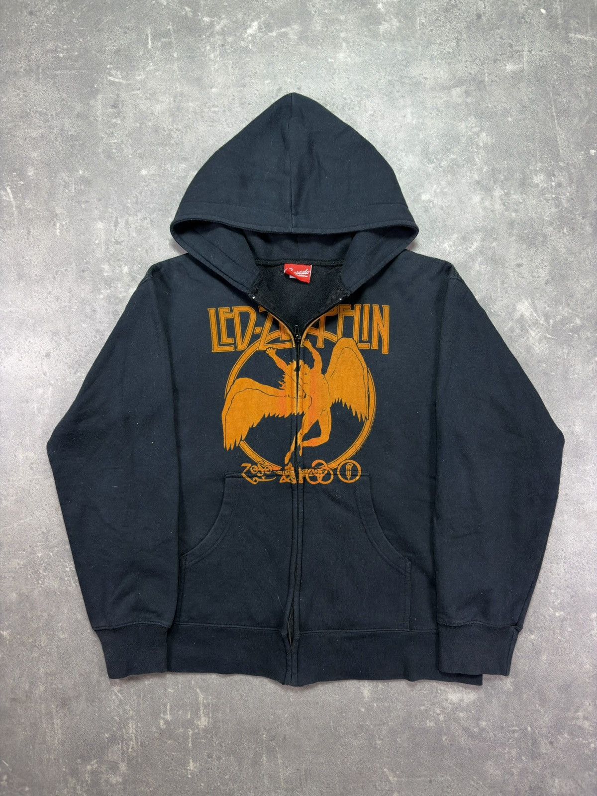 00s Led Zeppelin Big Logo Zip Hoodie M Rock Band Metal