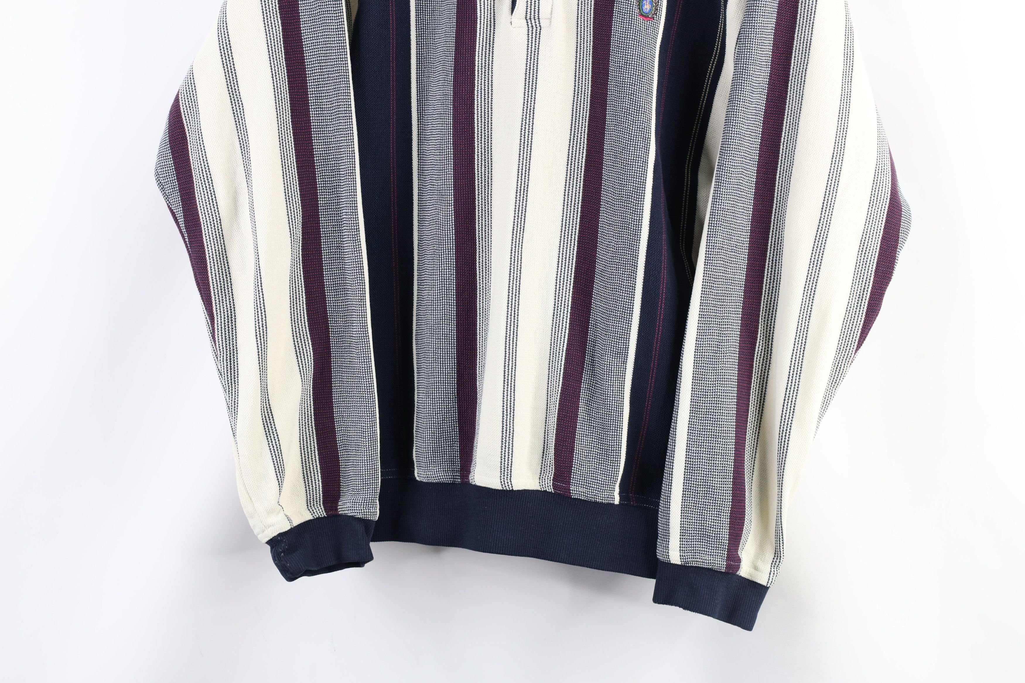 Vintage Vintage 90s Streetwear Block Knit Collared Long Sleeve Polo Size US XL / EU 56 / 4 - 3 Thumbnail