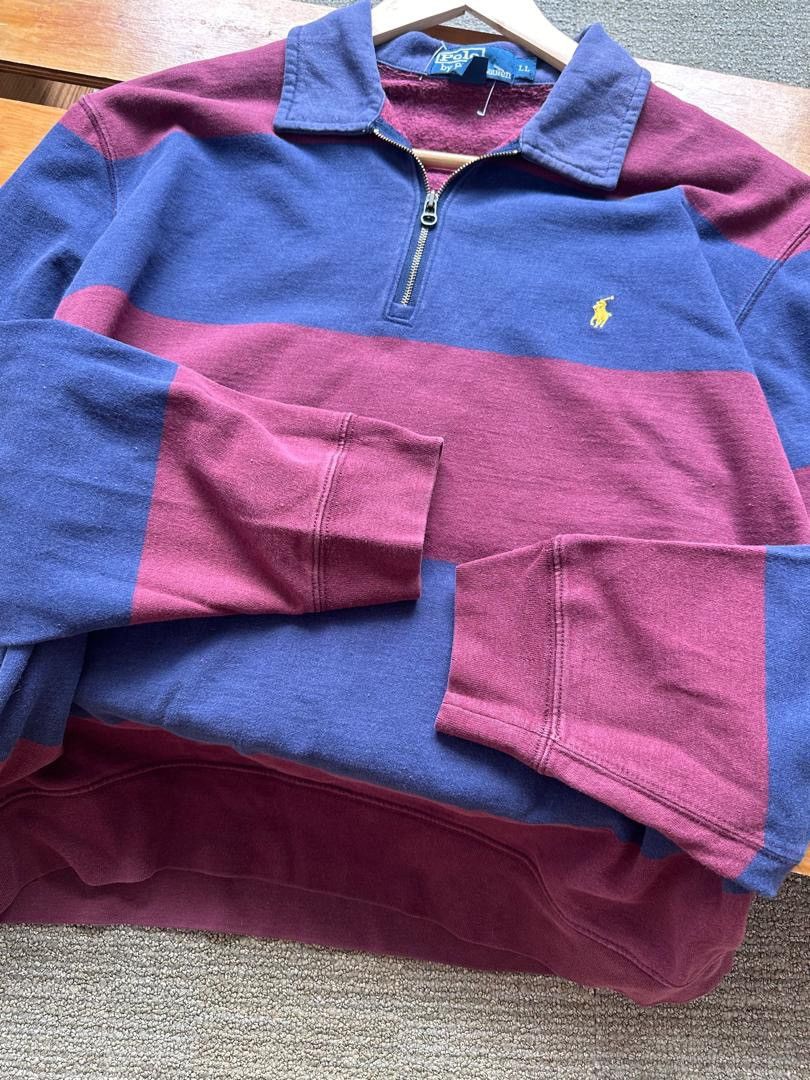 Polo Ralph Lauren VINTAGE POLO RALPH LAUREN STRIPE HALF ZIPPER Size US XL / EU 56 / 4 - 3 Thumbnail