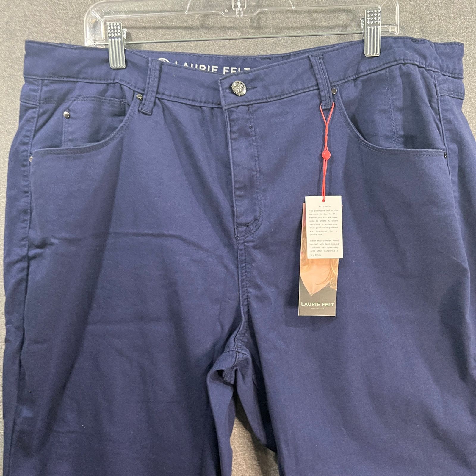 Other Laurie Felt Petite Daisy Floral Embroidered Ankle Jeans Navy Size 36" / US 14 / IT 50 - 6 Thumbnail