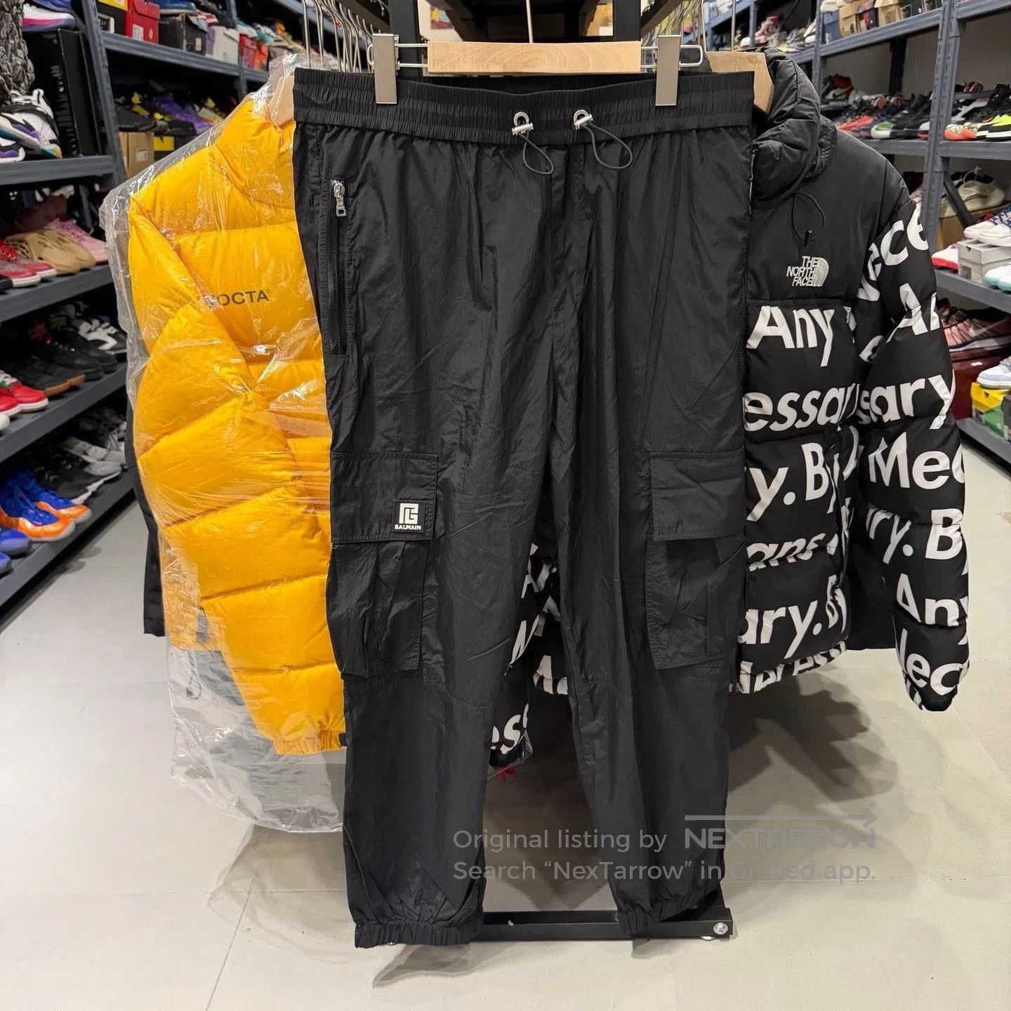 BALMAIN Black Nylon Pants.