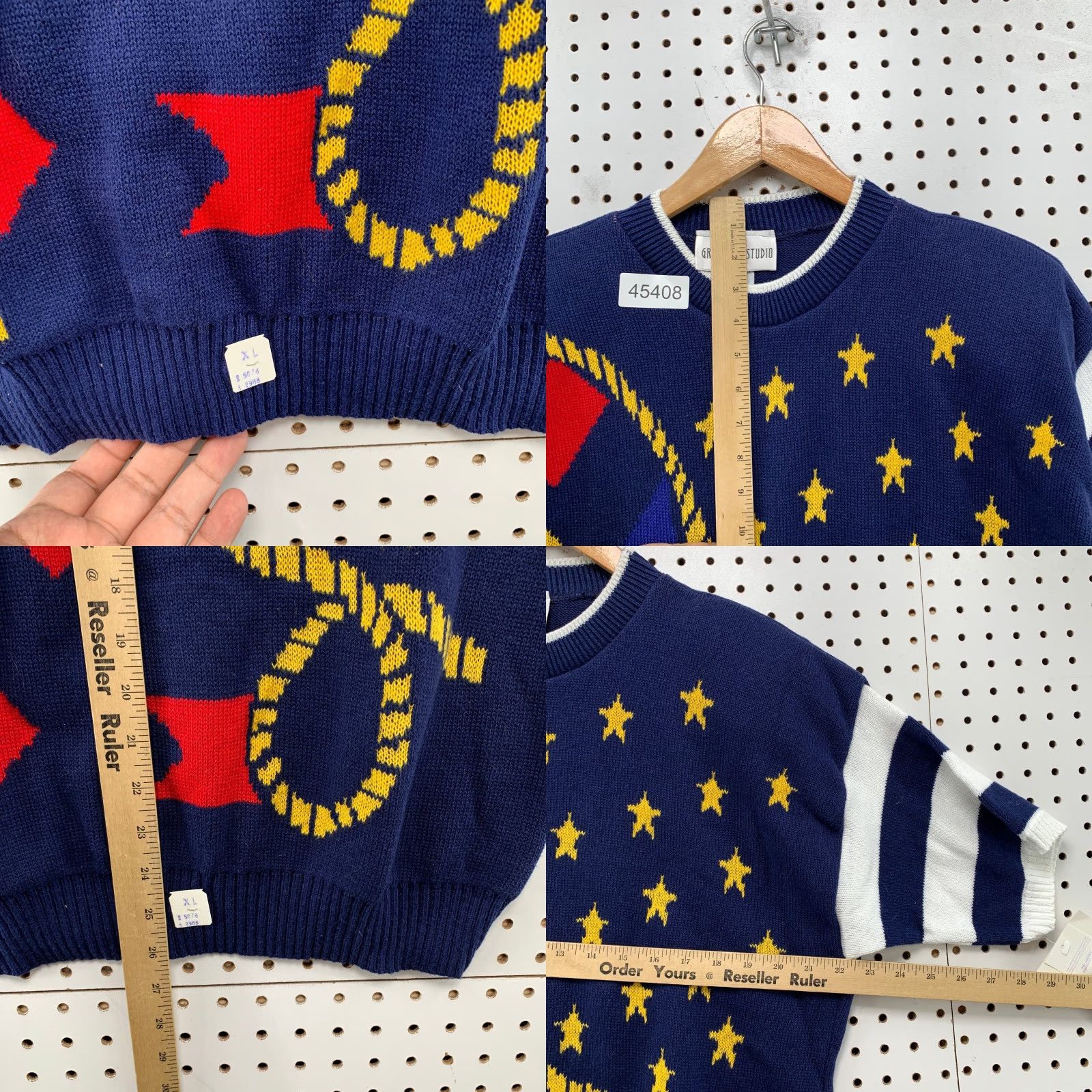 Vintage VINTAGE Susan Graver Nautical Sweater Womens XL Knit Short Sleeve Stars Flag USA Size XL / US 12-14 / IT 48-50 - 8 Thumbnail