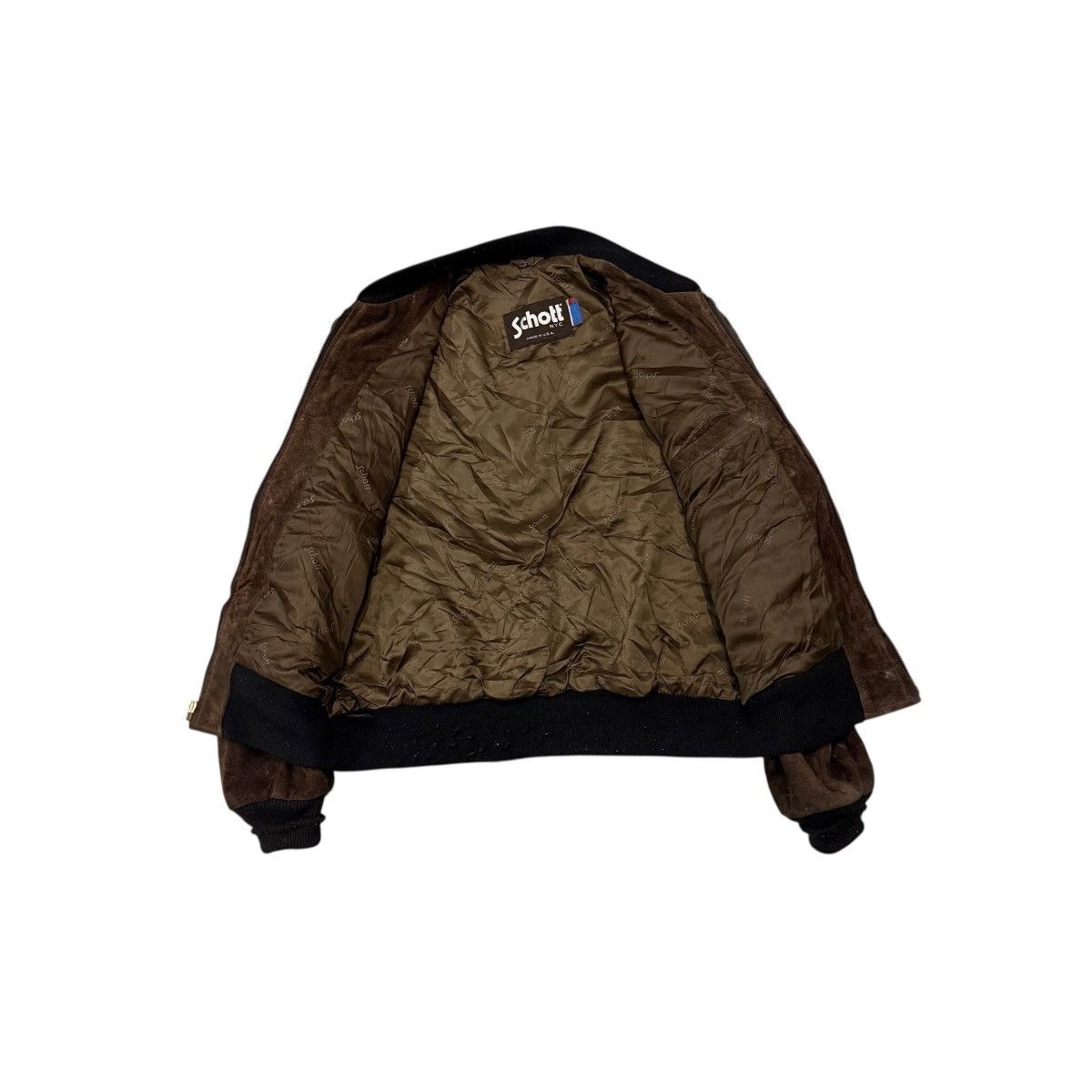 Schott Vintage Schott Bomber Made In USA Suede Leather Jacket Size US M / EU 48-50 / 2 - 18 Thumbnail