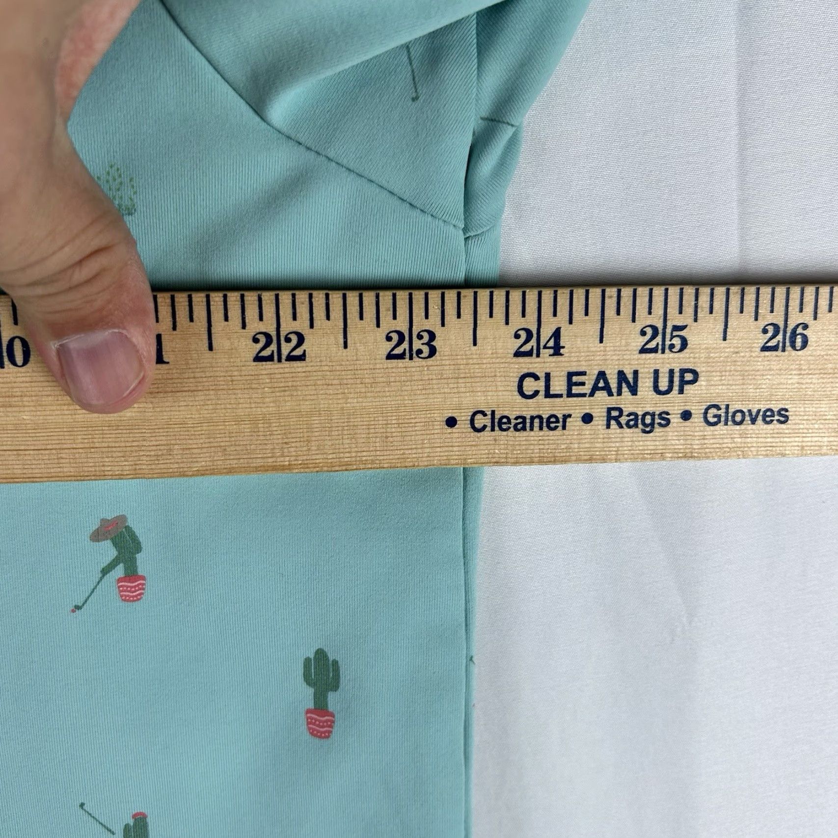 Vintage William Murray Golf Polo Shirt Men XL Mint Cactus Print Short Sleeve Button-Up Spread Collar Tropical, Breathable, Pockets, Graphic Print Size US XL / EU 56 / 4 - 7 Thumbnail
