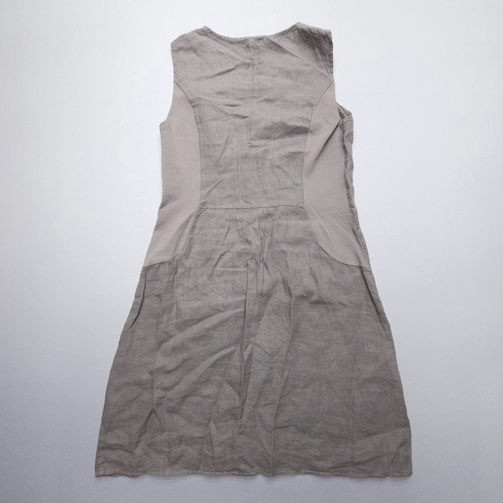 Vintage Lina Tomei Linen Dress Small Sleeveless V-Neck Rhinestones Italy Dress Size S / US 4 / IT 40 - 3 Thumbnail