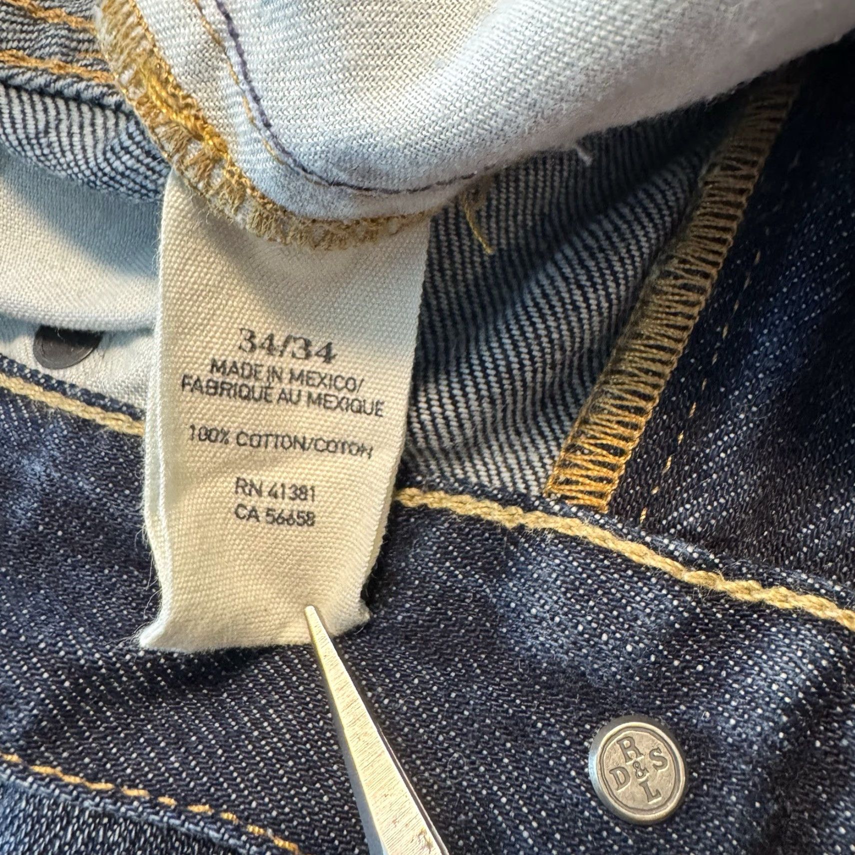 Ralph Lauren Ralph Lauren Denim & Supply Jeans Slim 34x34 Mens Dark Wash Blue Flag USA Size US 35 - 6 Thumbnail