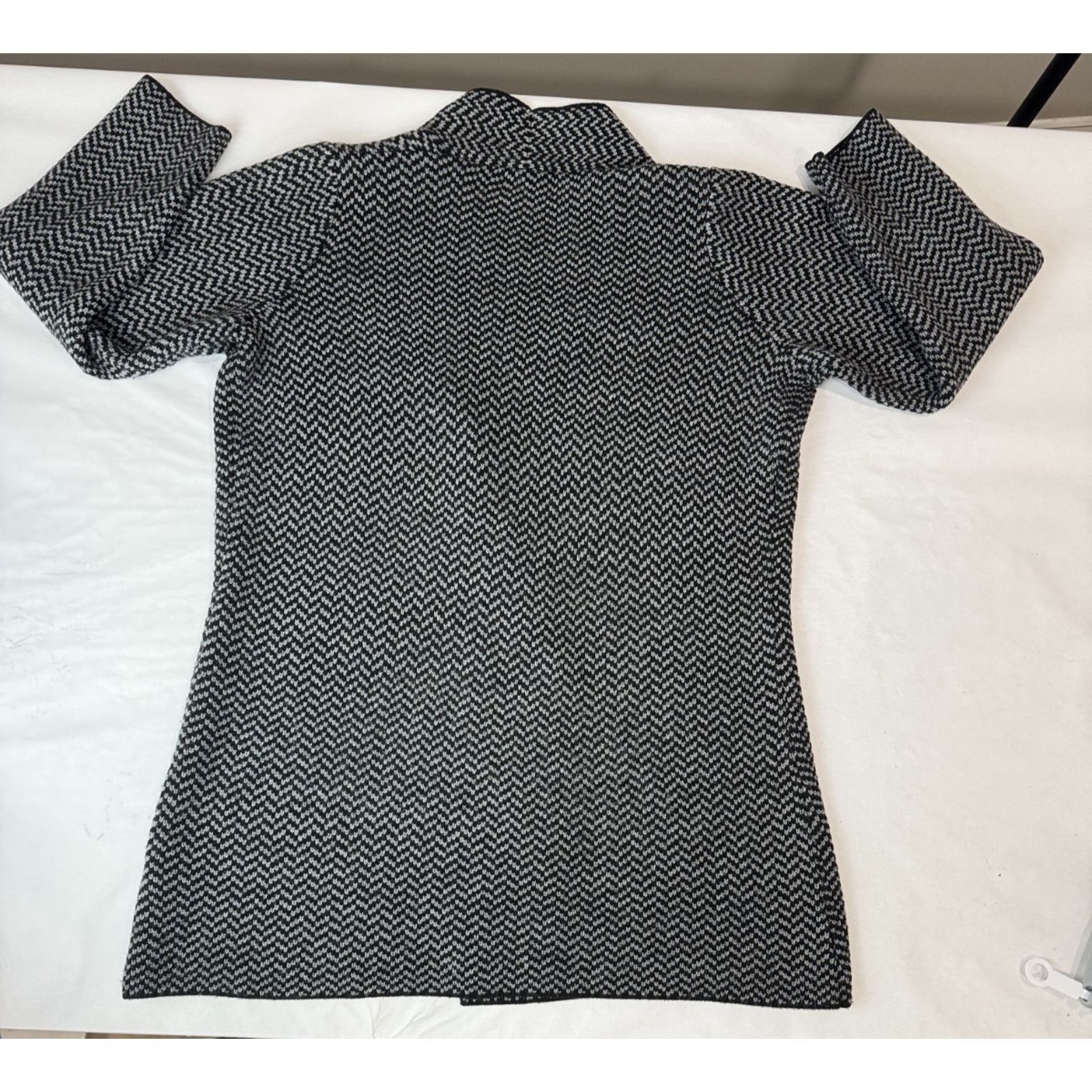 Cynthia Rowley Cynthia Rowley Wool Blend Open Front Sweater Herringbone 1X Size XL / US 12-14 / IT 48-50 - 2 Thumbnail