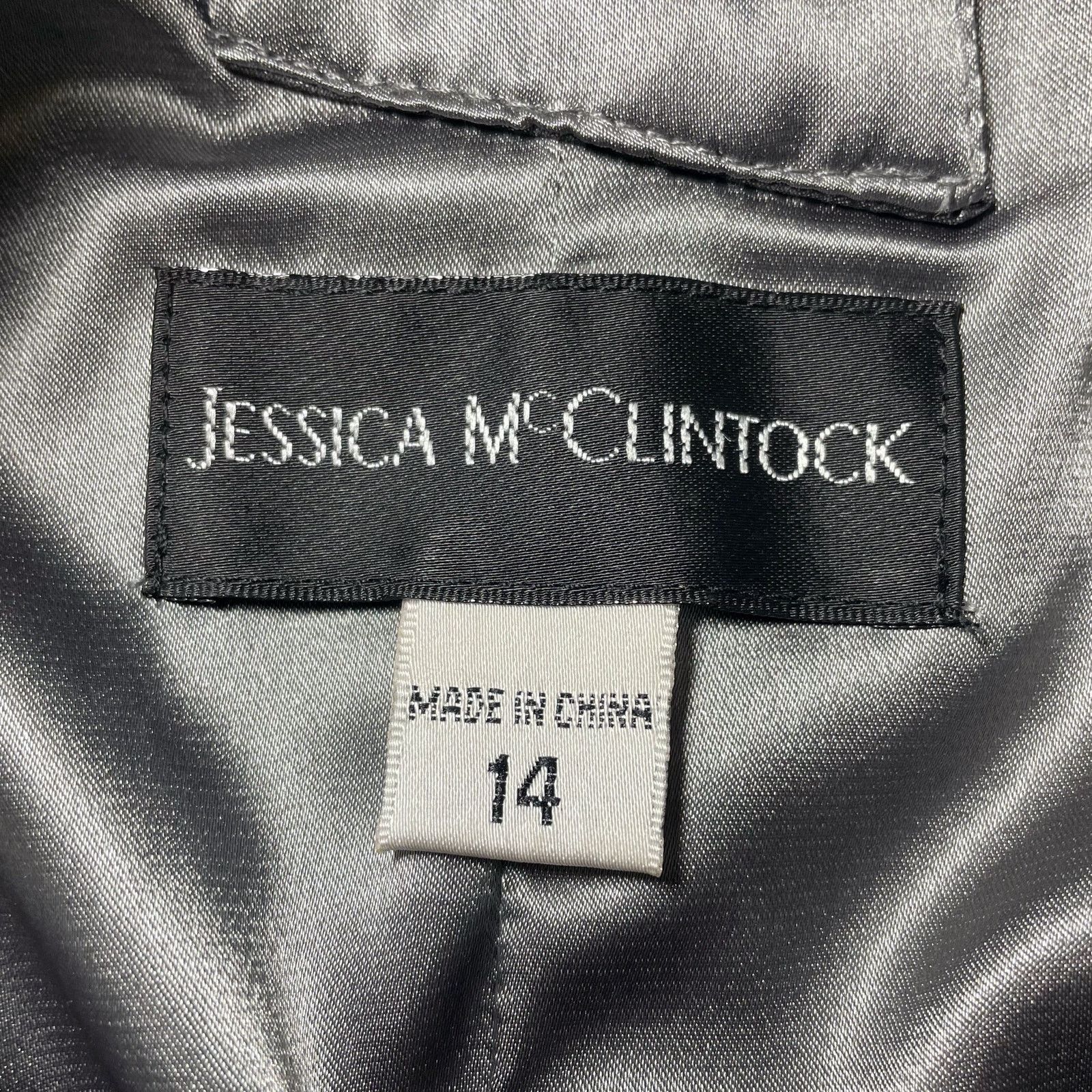 Jessica McClintock Jessica McClintock Metallic Cocktail Mini Dress Silver 14 Size XL / US 12-14 / IT 48-50 - 3 Thumbnail