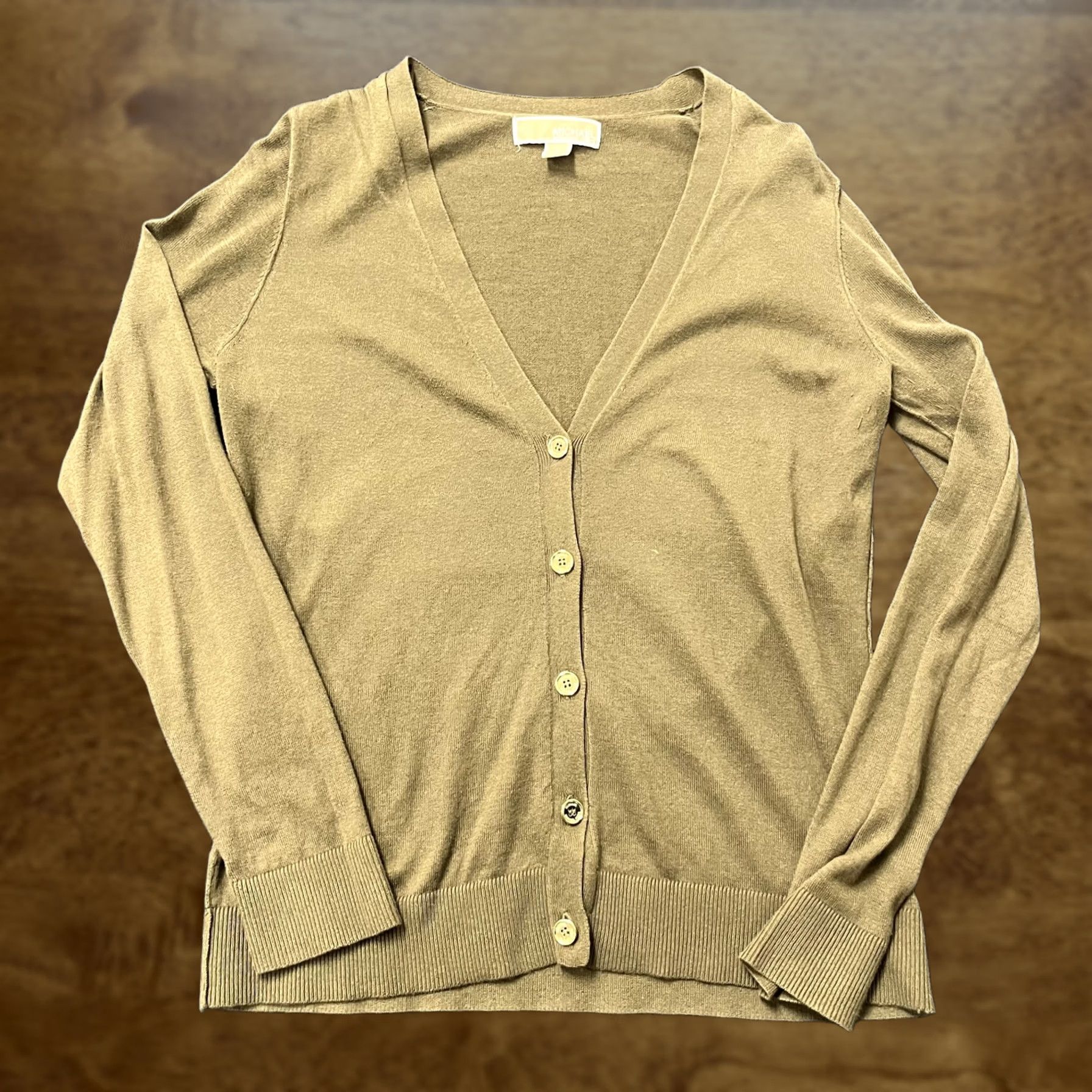 Michael Kors Michael Kors Cardigan Sweater Womens Medium Green V Neck Button Knit Long Sleeve Size M / US 6-8 / IT 42-44 - 1 Thumbnail