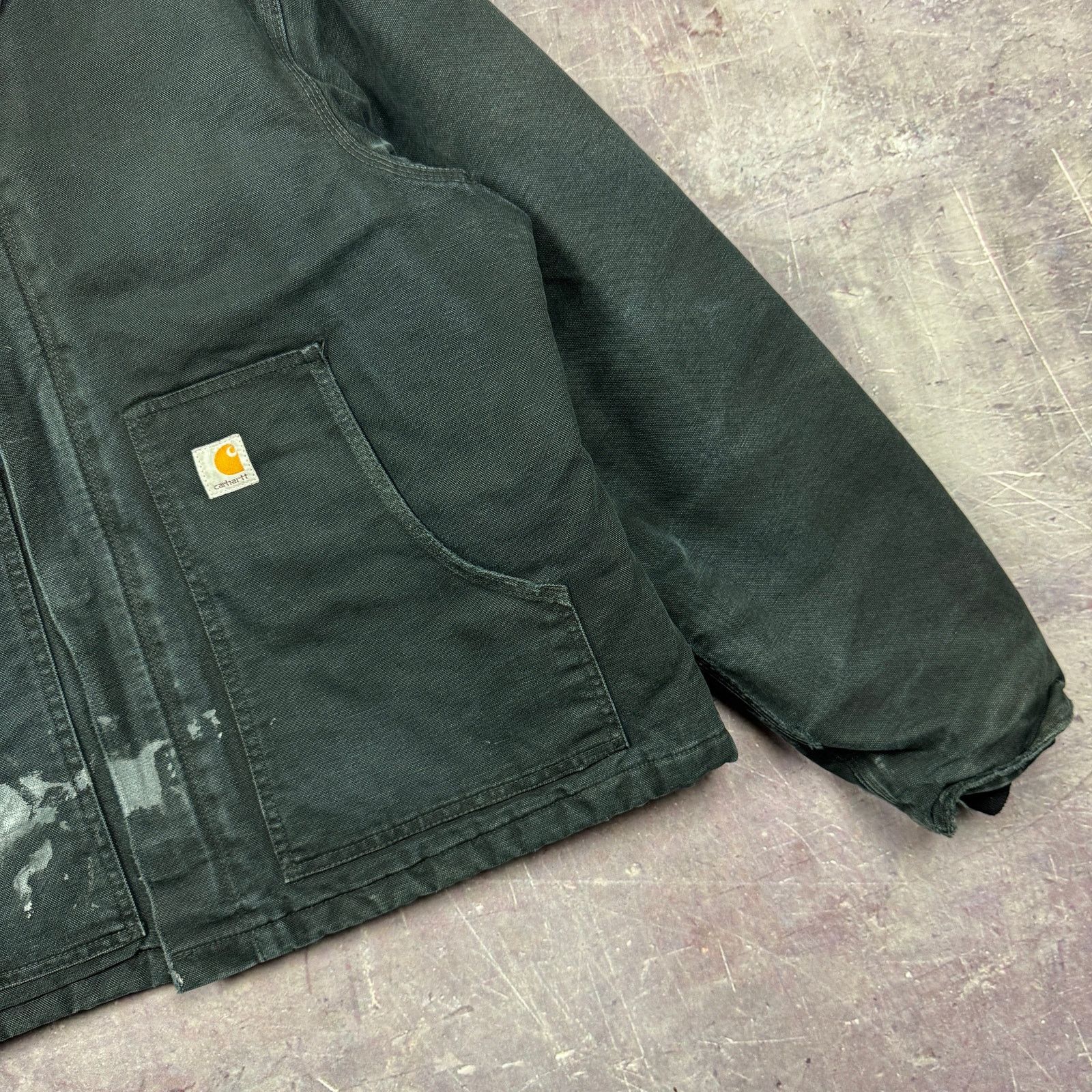 Carhartt × Vintage 90s Faded Black Carhartt Cropped Arctic Work Jacket XL 2380 Size US XL / EU 56 / 4 - 4 Thumbnail