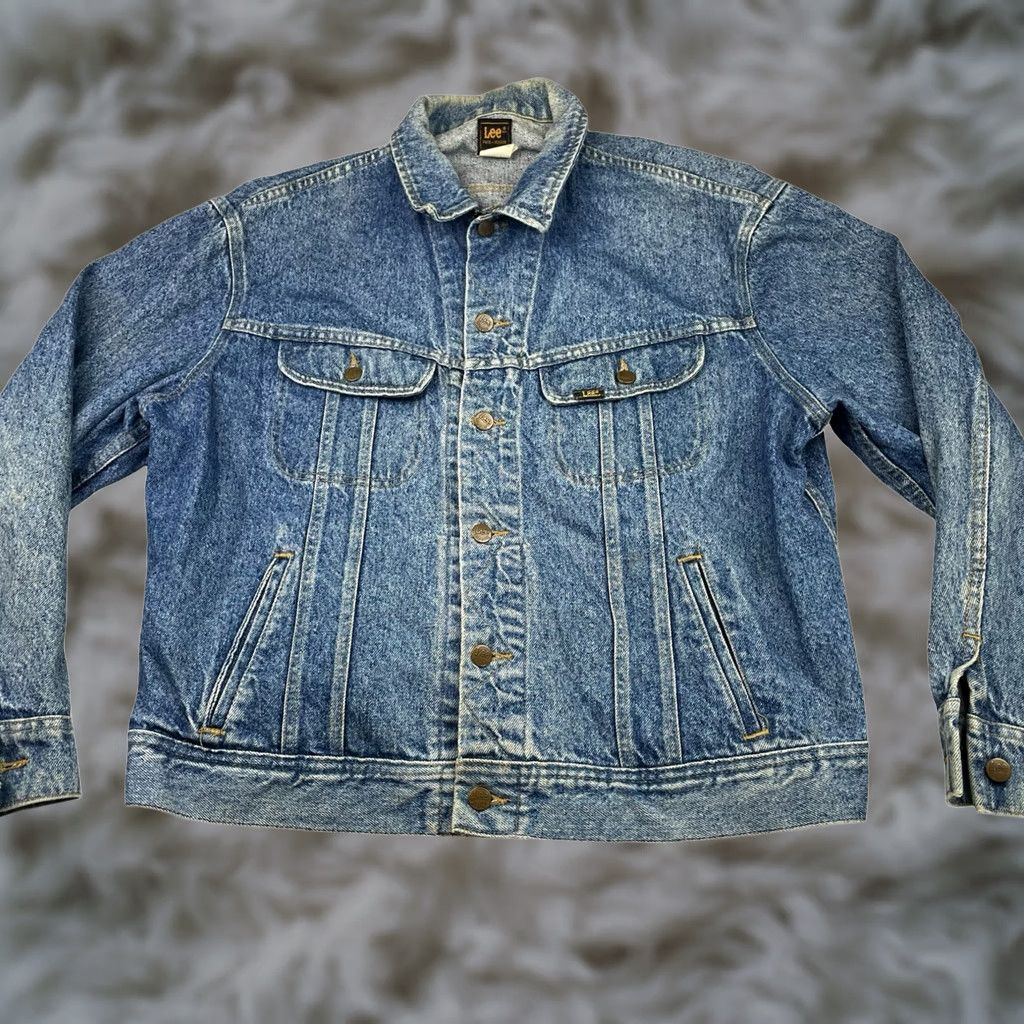 Lee VINTAGE Lee Men’s Denim Trucker Jean Jacket Blue 46R Size US 30 / EU 46 - 1 Thumbnail