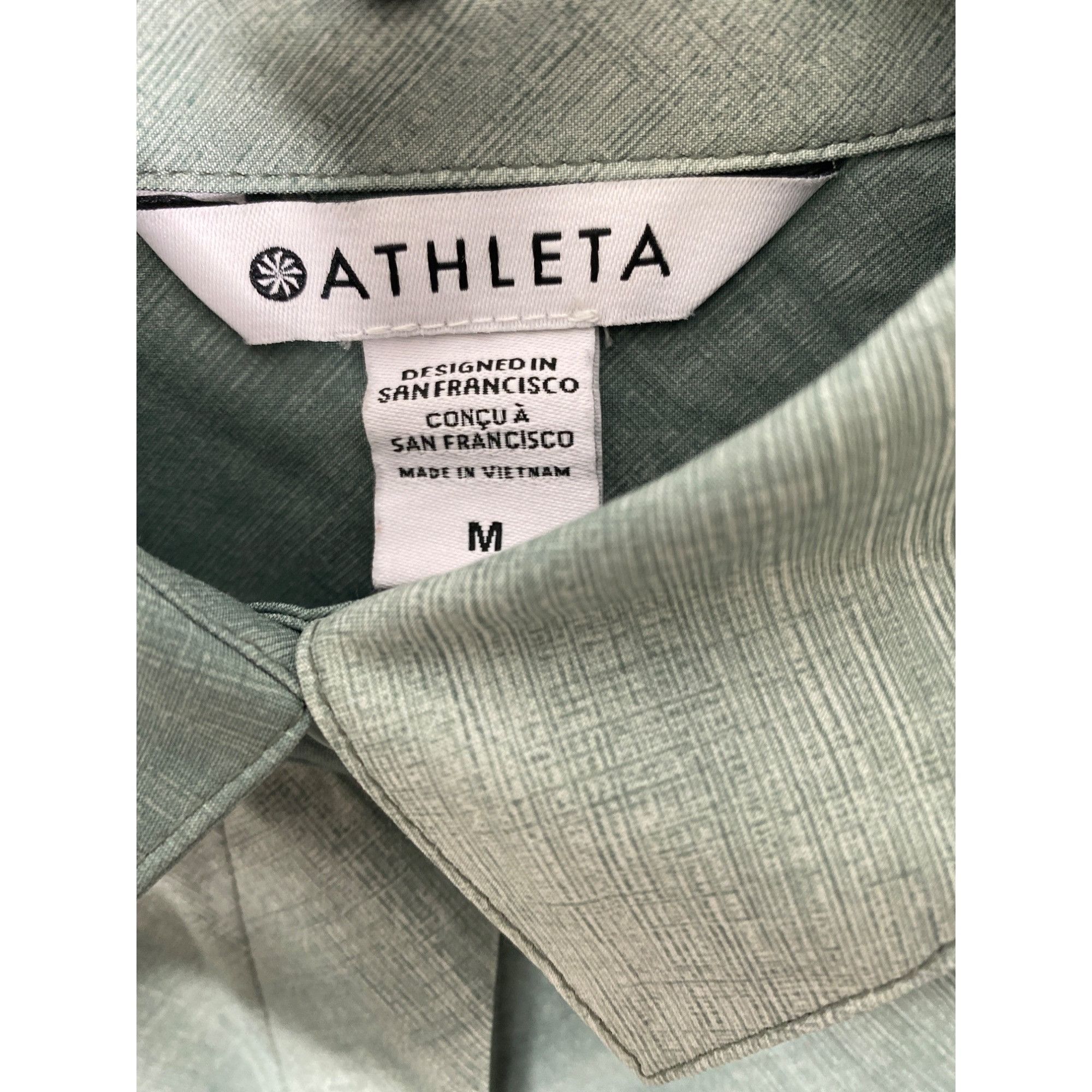 Athleta ATHLETA WOMEN'S URBANITE GREEN PRINTED TOP SZ M Size M / US 6-8 / IT 42-44 - 4 Thumbnail