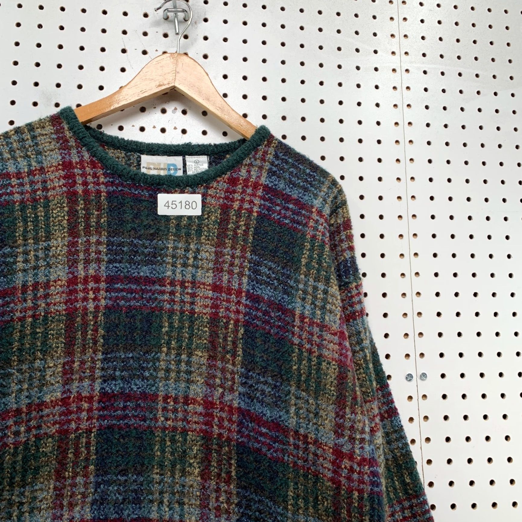 Vintage VINTAGE Paul Harris Wool Sweater Womens Large Green Window Pane Plaid Oversized Size L / US 10 / IT 46 - 5 Thumbnail
