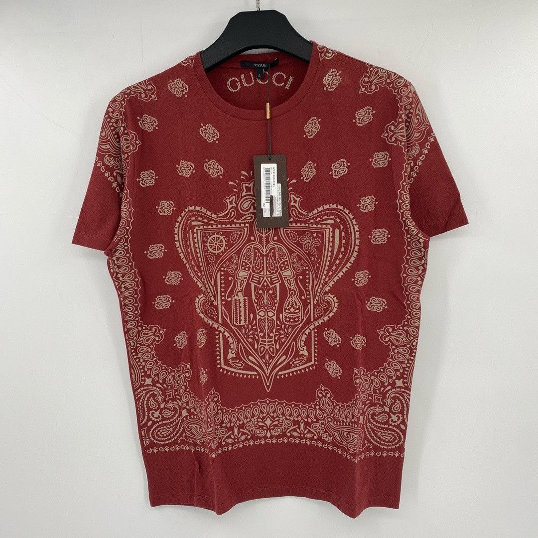 Gucci Gucci Red Shield Knight Totem Short Sleeve Nextarrow-2412 Size US L / EU 52-54 / 3 - 1 Thumbnail