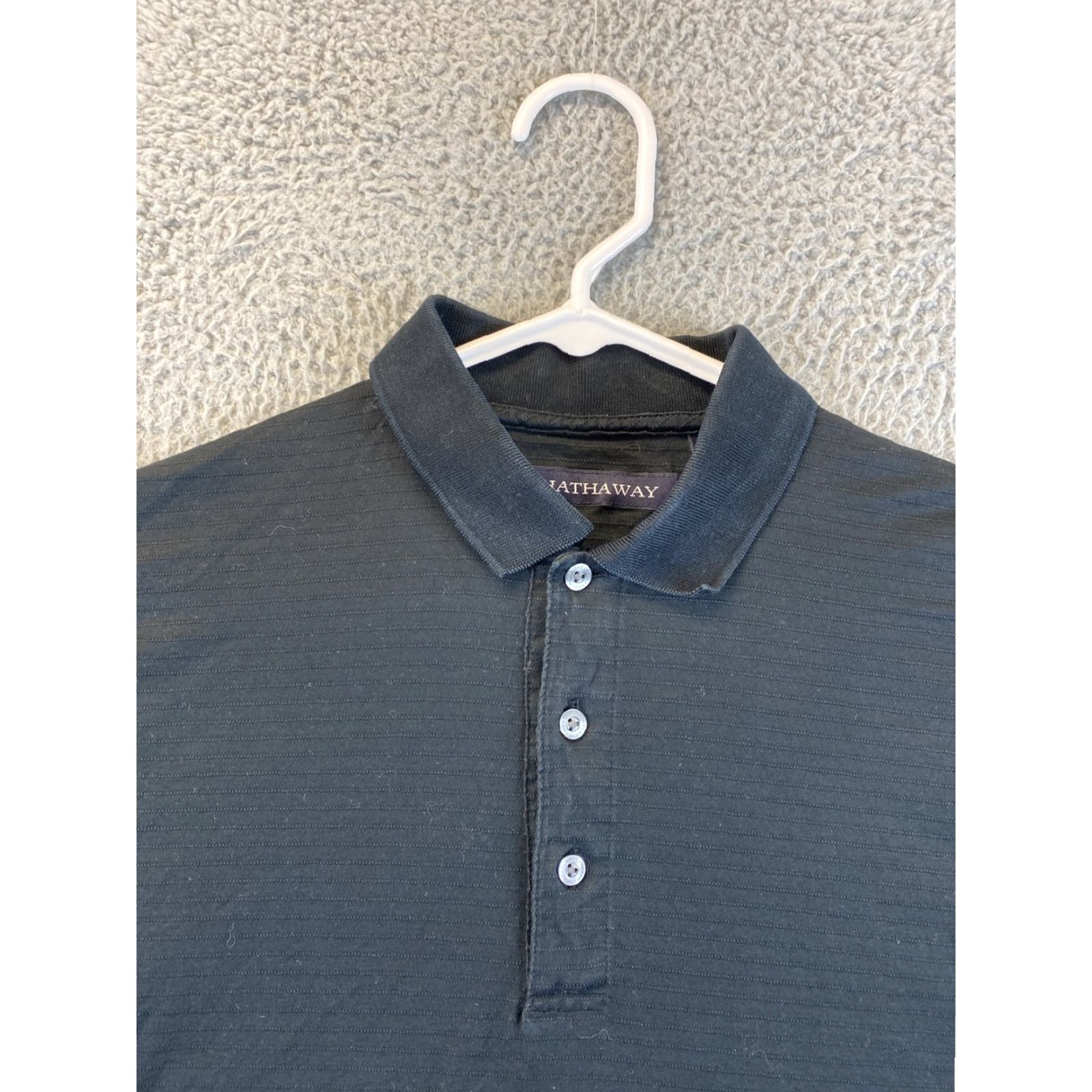 Vintage Hathaway Polo Shirt Men's Small Black Cotton Knit Casual Button Short Sleeve Outdoors Golf 74-56 Size US S / EU 44-46 / 1 - 2 Thumbnail