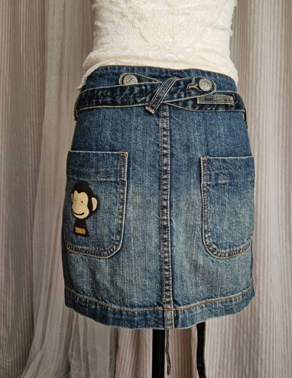 Vintage 1990sVintage Suspender Skirt By Banana Chippy A Jolly Monkey Size 30" / US 8 / IT 44 - 16 Thumbnail