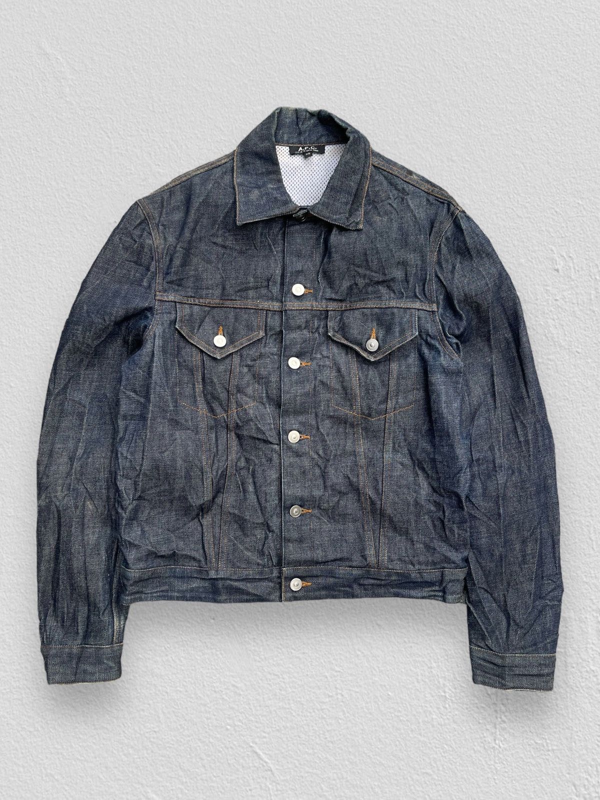 A.P.C. 🔥Vintage A.P.C. Japan Selvedge Denim Trucker Jacket Size US XS / EU 42 / 0 - 3 Thumbnail