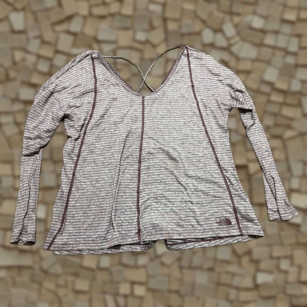 The North Face The North Face Shirt Women L Purple Striped Long Sleeve Size L / US 10 / IT 46 - 1 Thumbnail