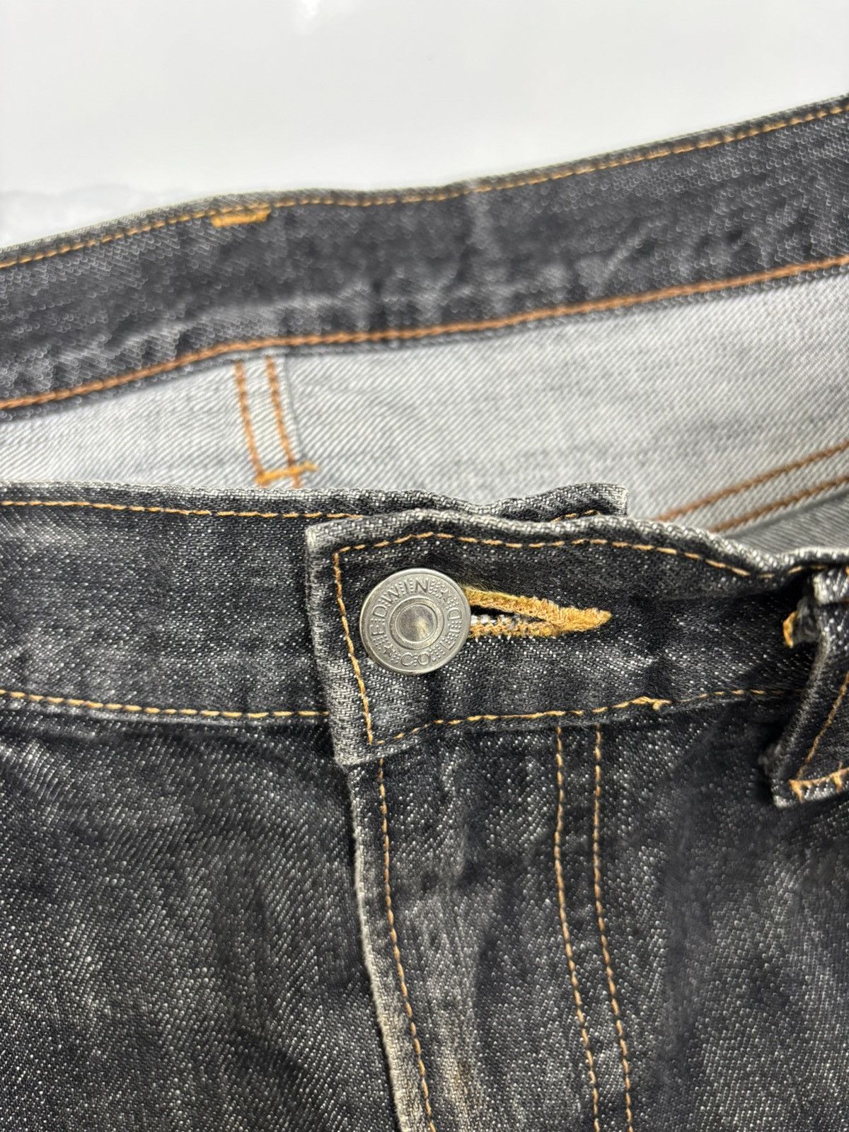 Kapital VINTAGE EDWIN BLACK DISTRESS REGULAR DENIM JEANS Size US 32 / EU 48 - 9 Thumbnail