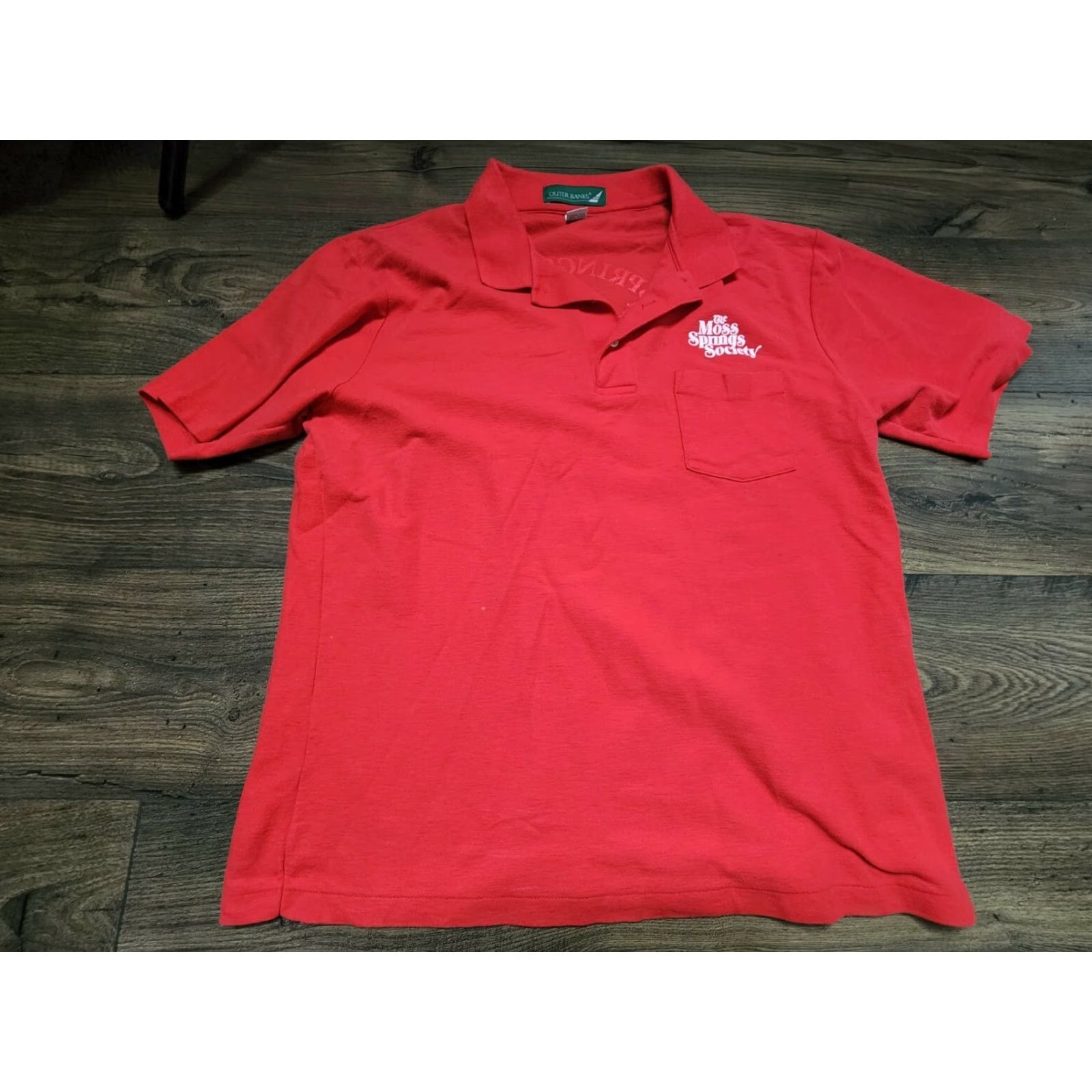 Vintage VINTAGE Outer Banks Moss Springs Society Pocket Polo Shirt XL Mens Red 90s Baseball Golf Casual Shirt Polo JAP 91 Size US XL / EU 56 / 4 - 3 Thumbnail