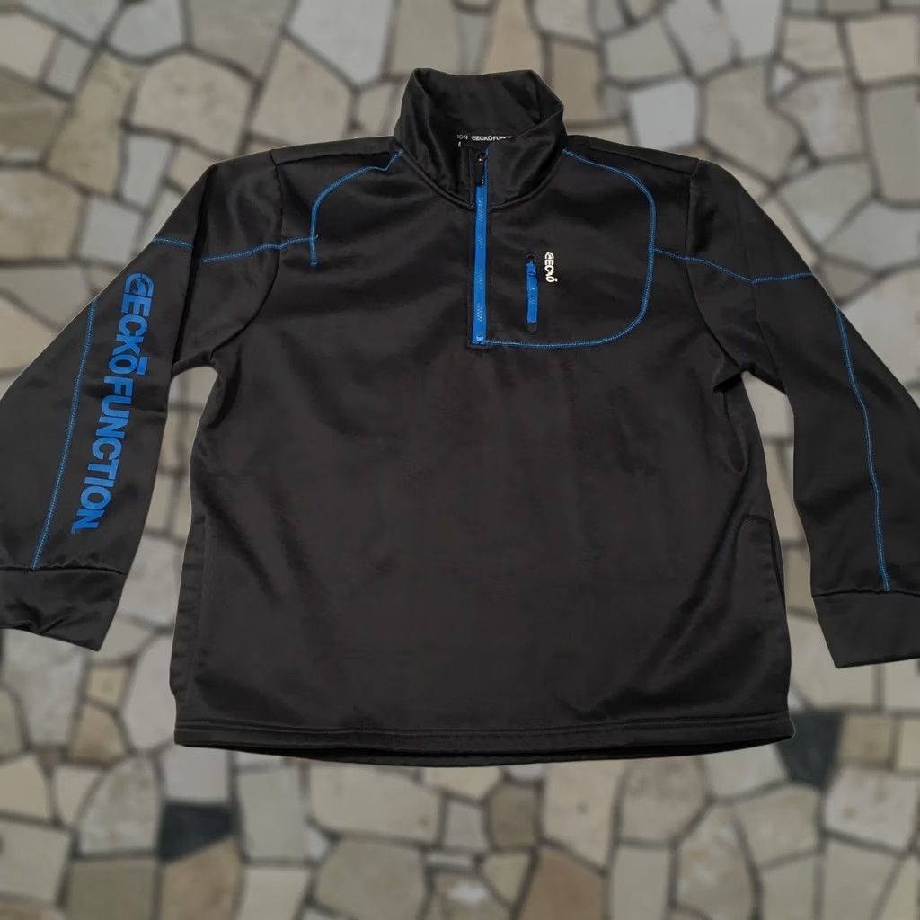 Vintage Ecko FUNCTION LARGE 1/4 Zip Pullover Windbreaker FLEECE LINED NAVY BLUE Size US L / EU 52-54 / 3 - 1 Thumbnail