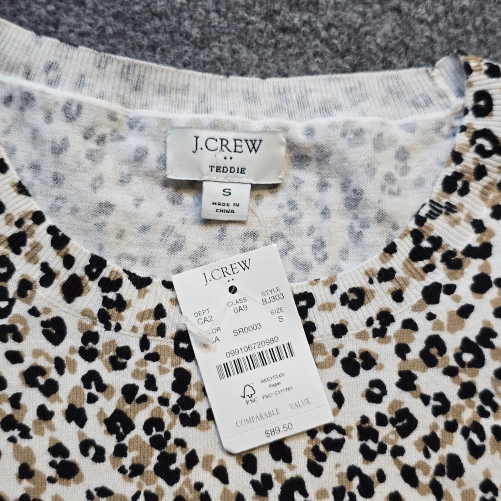 J.Crew J.CREW Sweater Womens Size Small Black Leopard Top Stretch Casual Capsule Size S / US 4 / IT 40 - 4 Thumbnail