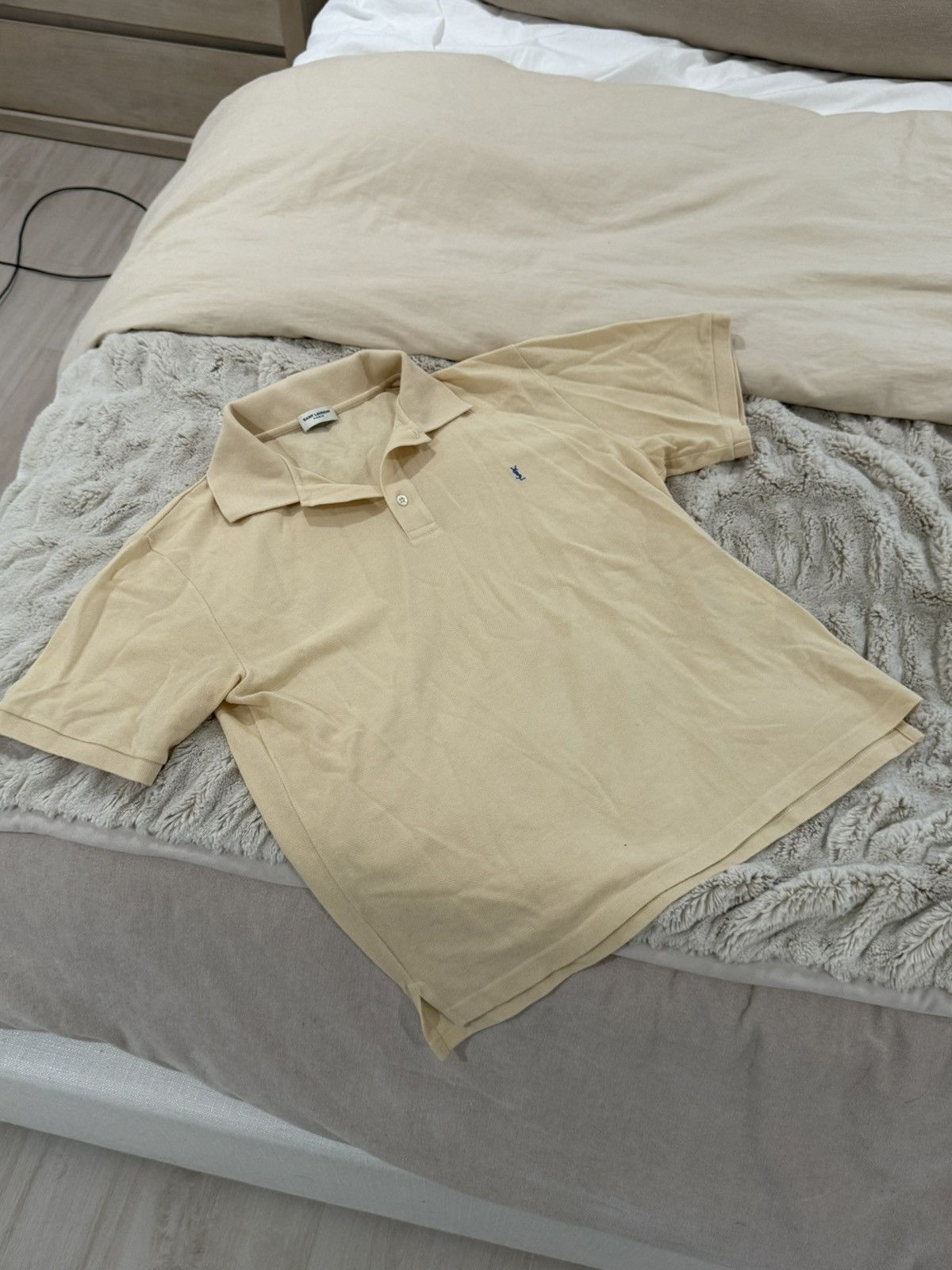 Saint Laurent Paris Saint Laurent YSL polo shirt ( yellow ) Size US L / EU 52-54 / 3 - 2 Thumbnail