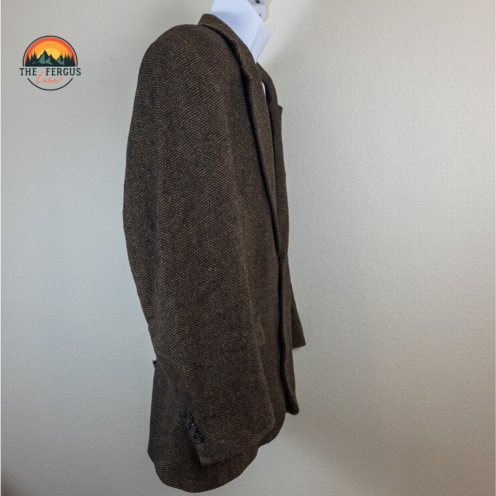 Other American Trend Lambs Wool Herringbone Sport Coat Men 42R USA Size 42R - 2 Thumbnail