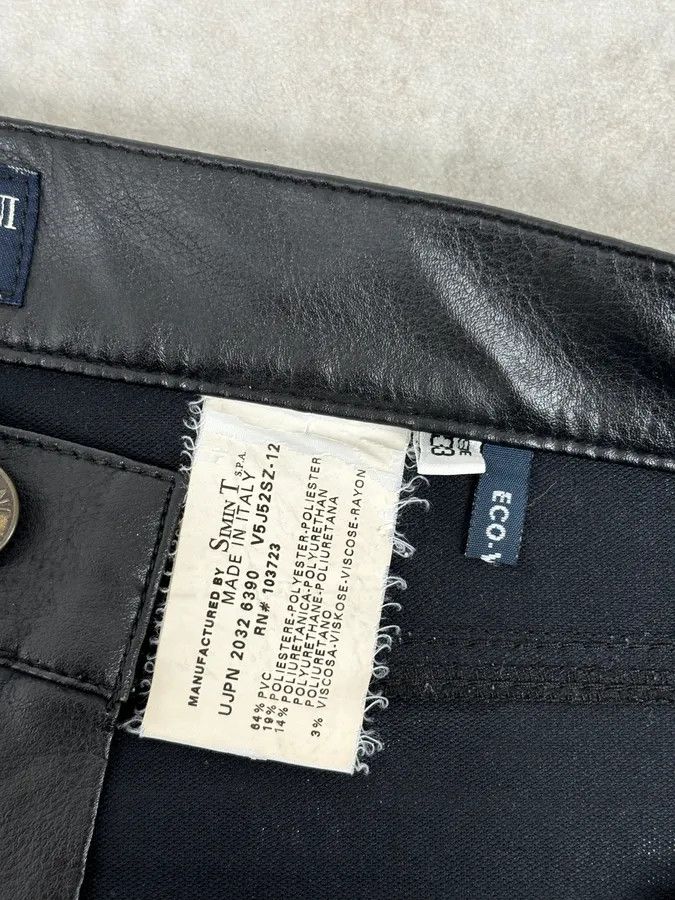 Armani 2000s Armani Black Avant-Garde Faux Leather Pants Size US 33 - 12 Thumbnail