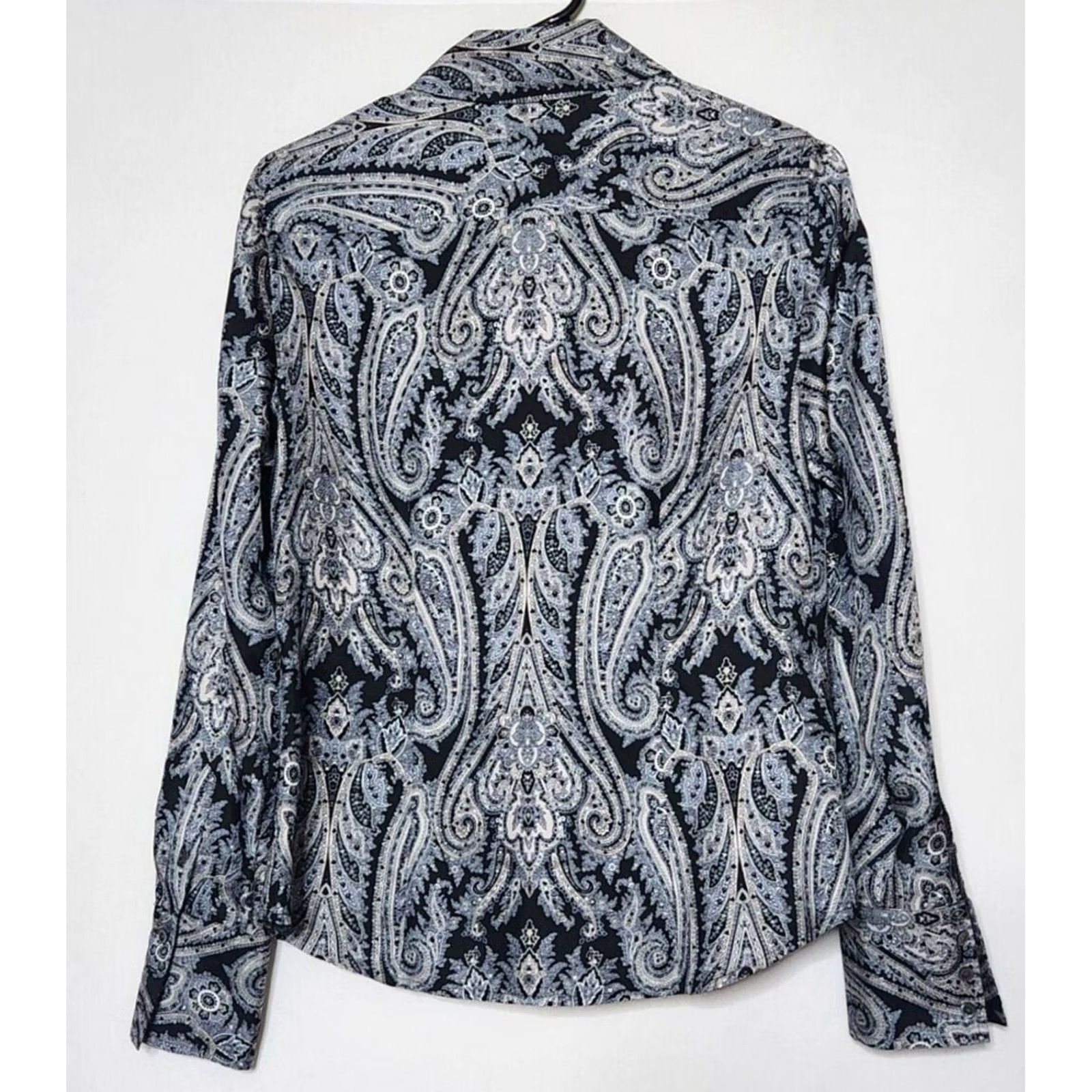 Ann Taylor Ann Taylor Blouse Shirt Silk Paisley Long Sleeve Button Up Collared 4 Multicolor Womens Size S / US 4 / IT 40 - 2 Thumbnail