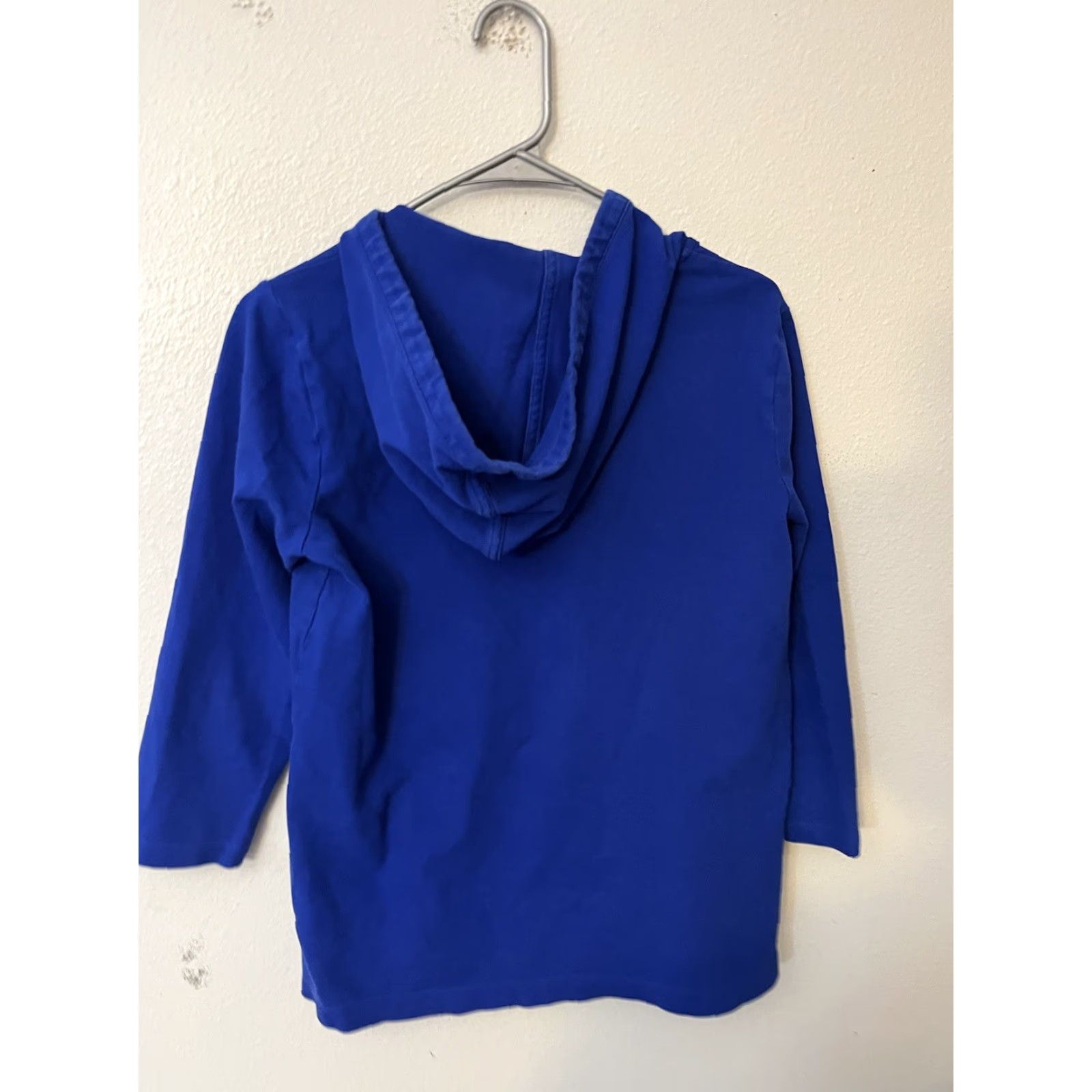 Lands' End Lands' End Blue Henley Hoodie Top Women's XS 3/4 Sleeve Knit Pullover Size XS / US 0-2 / IT 36-38 - 2 Thumbnail