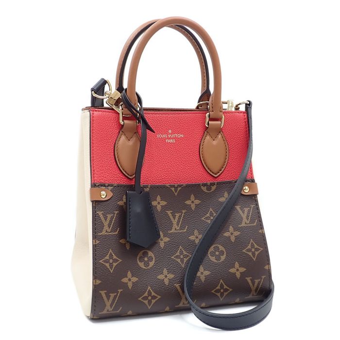 LOUIS VUITTON Louis Vuitton Monogram Fold Tote PM Series Creme Noir M45389  Women's Canvas Bag