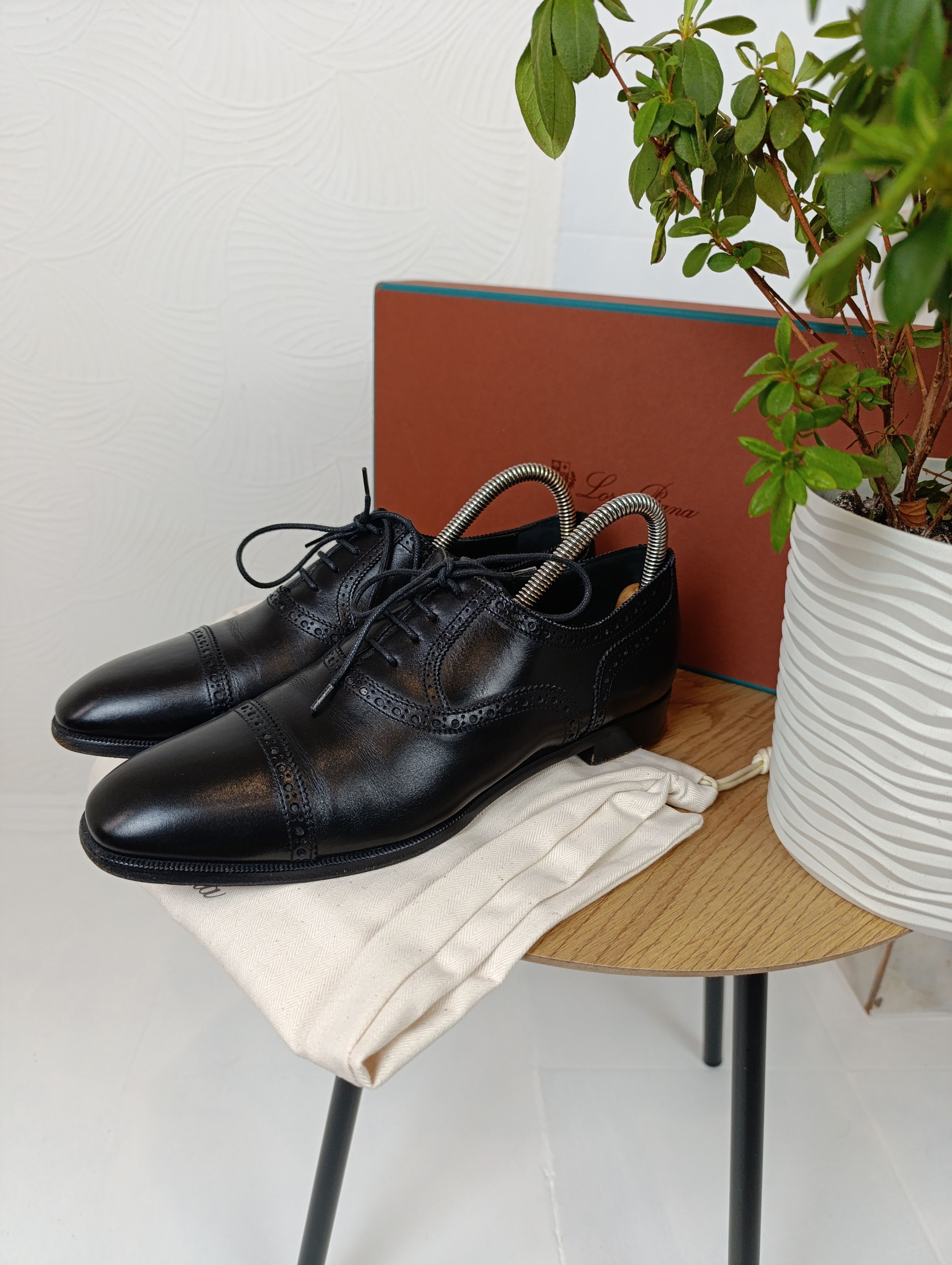 Loro Piana LORO PIANA WOMENS LEATHER OXFORD SHOES BLACK WALK Size US 8.5 / IT 38.5 - 1 Thumbnail
