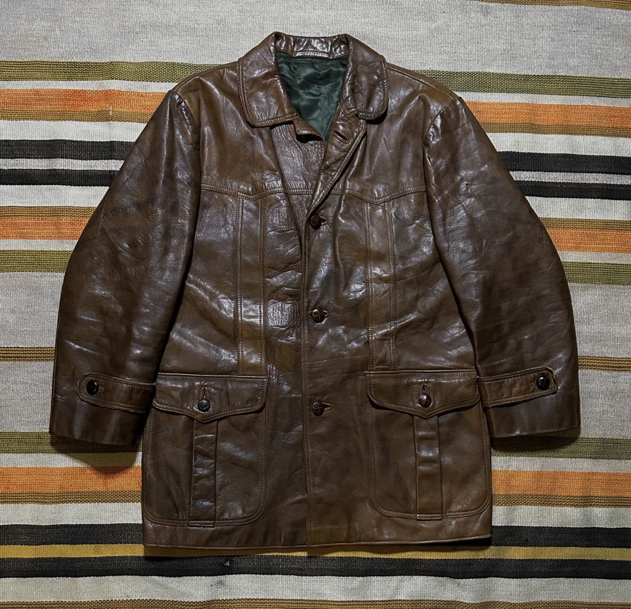 image of 60S Swedish Deerskin Brown Leather Jacket, Men's (Size Medium)