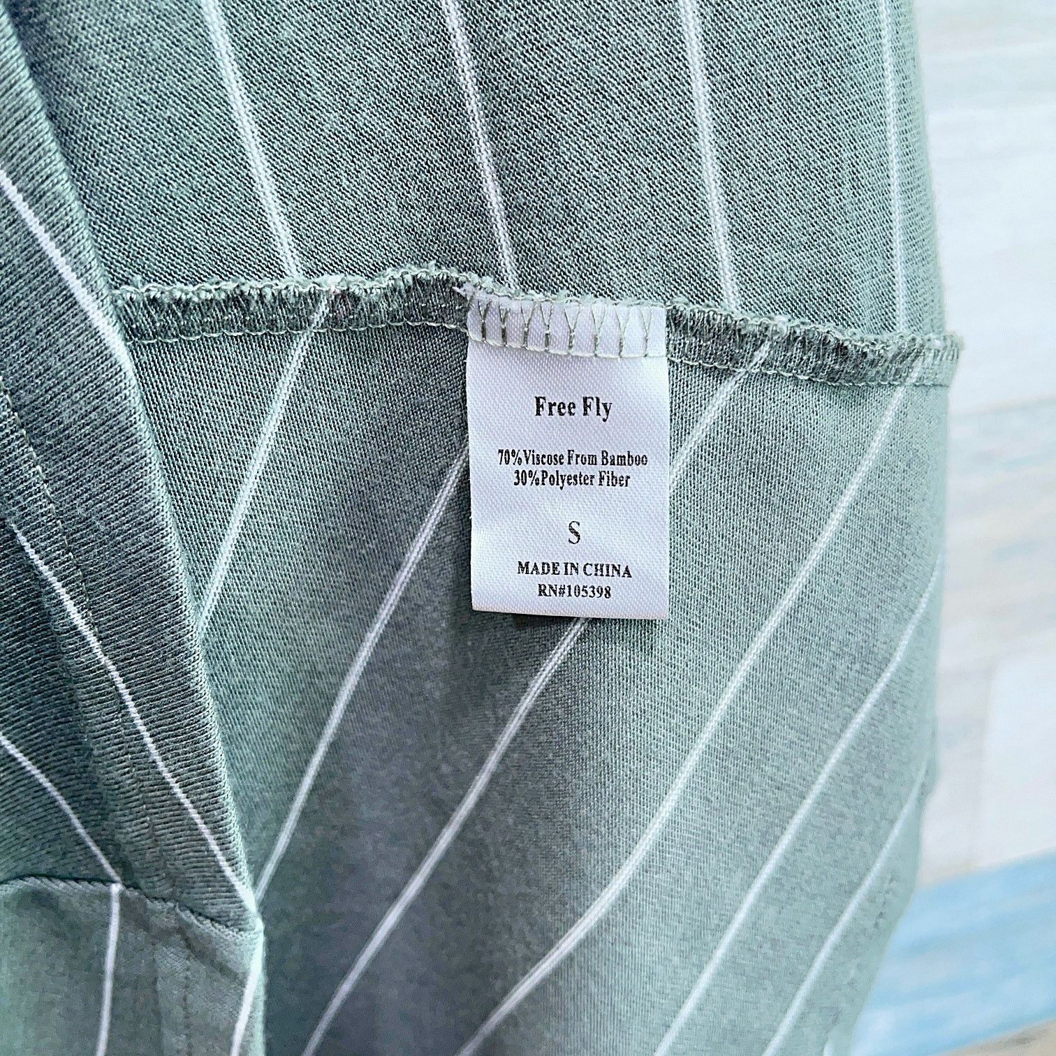 Other Free Fly Raglan Sleeve T Shirt Dress Green White Stripe S Size S / US 4 / IT 40 - 6 Thumbnail