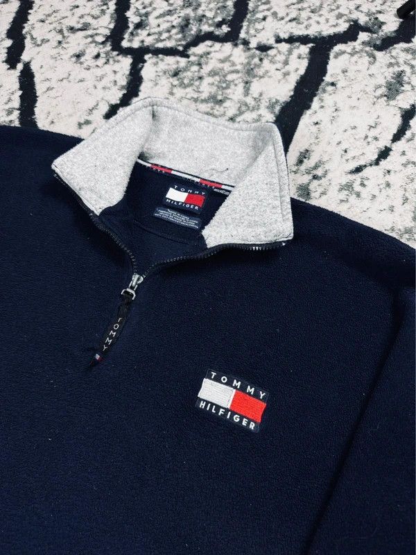 Tommy Hilfiger Vintage halfzip fleece Tommy Hilfiger navy logo L Size US L / EU 52-54 / 3 - 3 Thumbnail