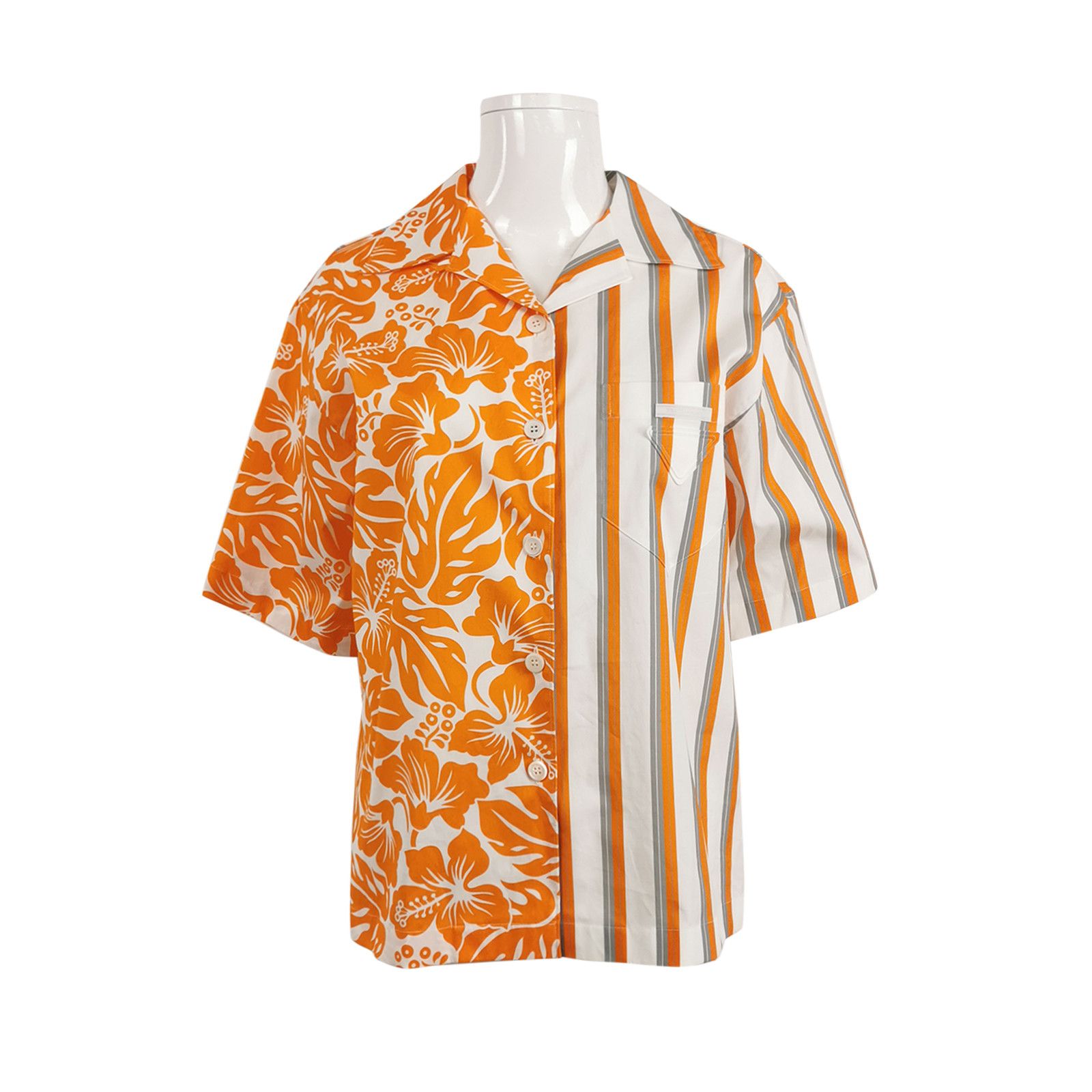 Prada Prada Floral Striped Button Up Shirt Size 36 Size XS / US 0-2 / IT 36-38 - 1 Thumbnail