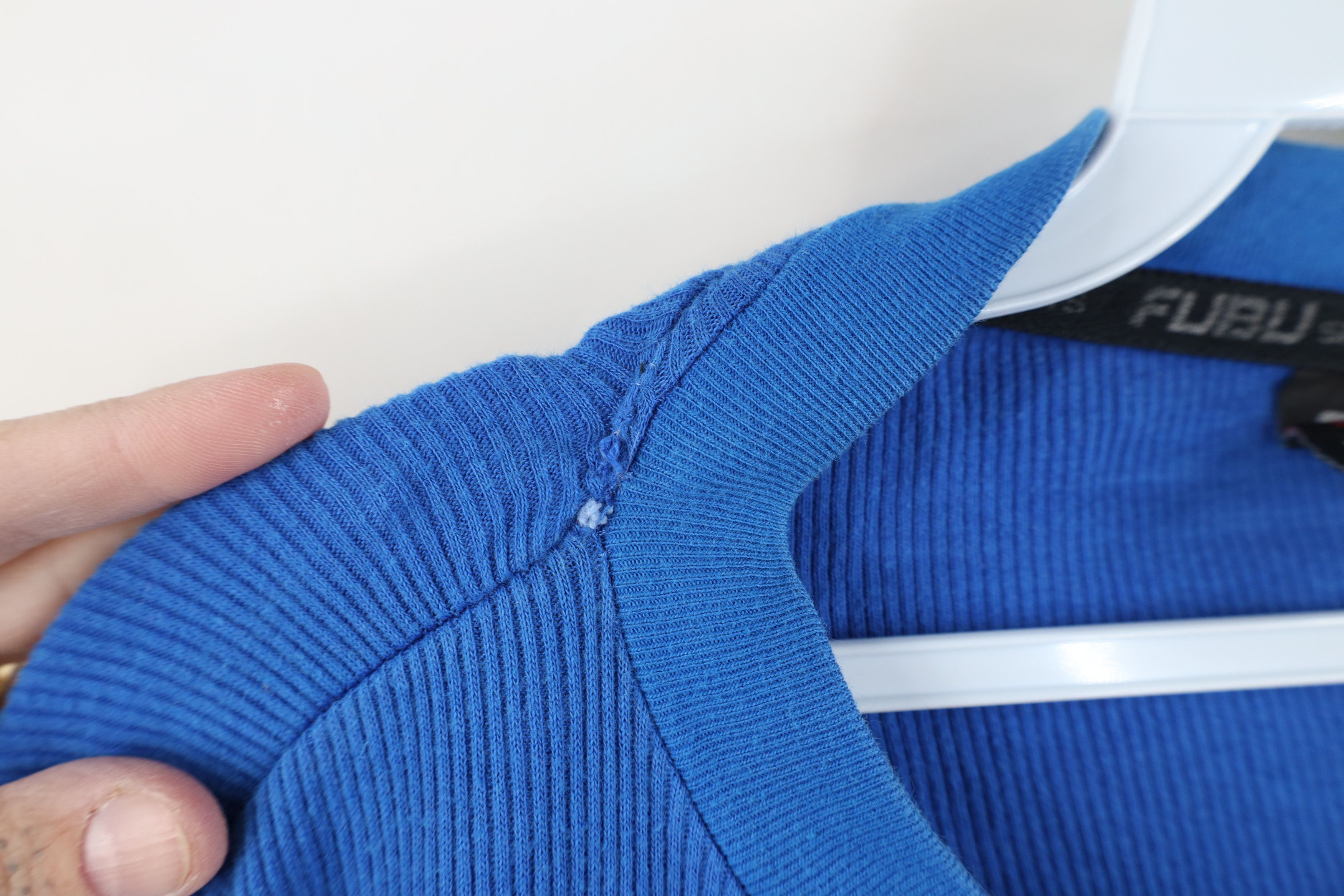 Fubu Vintage 90s Y2K FUBU Ribbed Knit Short Sleeve T-Shirt Blue Size US XXL / EU 58 / 5 - 7 Thumbnail