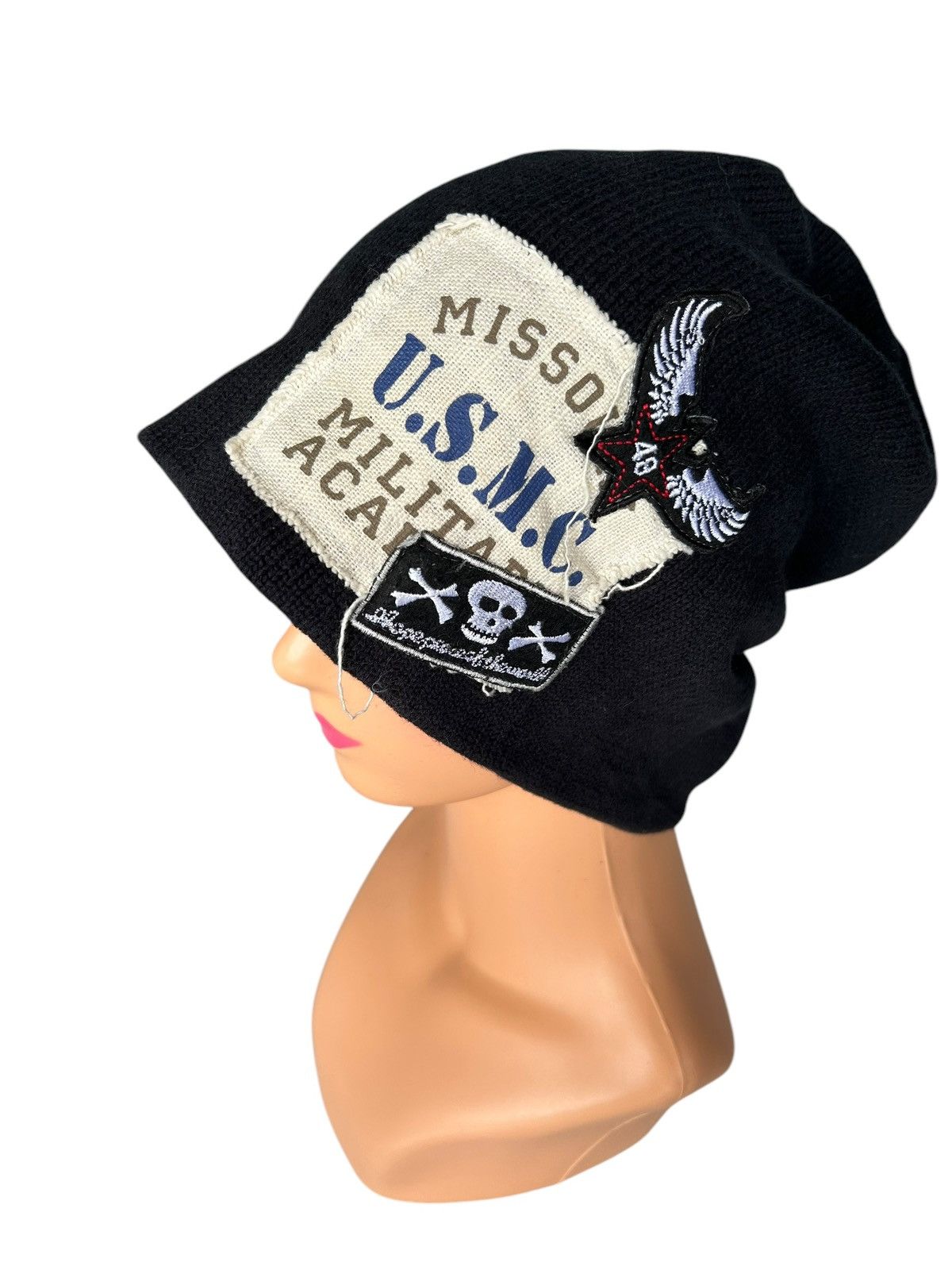 Japanese Brand × Kapital × Vintage U.S.M.C Skull Big Beanie Hats Size ONE SIZE - 2 Thumbnail