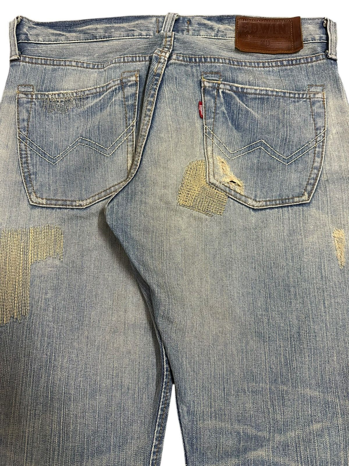 Edwin Edwin XV Exclusive Vintage Faded Wash Distressed Loose Jeans Size US 34 / EU 50 - 6 Thumbnail