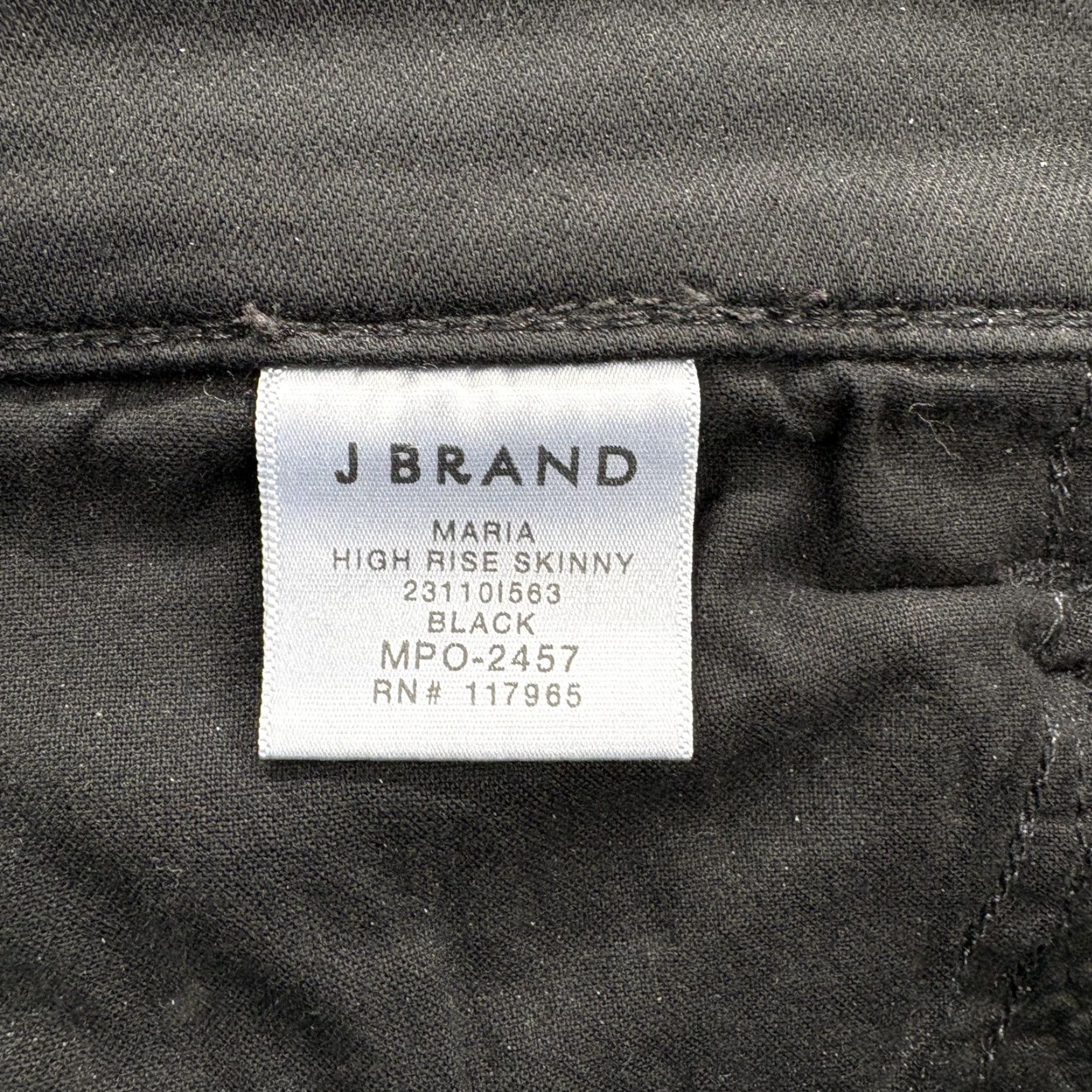J Brand J Brand Maria High Rise Skinny Jeans Womens 27 Black Stretch Denim Slim Preppy Size 27" / US 4 / IT 40 - 5 Thumbnail
