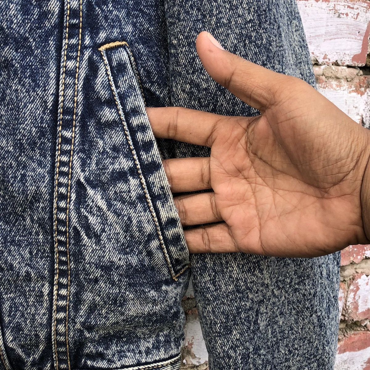 Vintage Vintage Denim Blue washed Lined Sherpa Jacket By Express Size US L / EU 52-54 / 3 - 6 Thumbnail